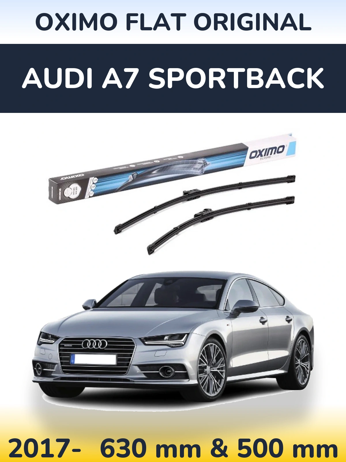 Sada předních stěračů Oximo Flat Original 600 a 500 mm pro Audi A7 Sportback 2017-2026