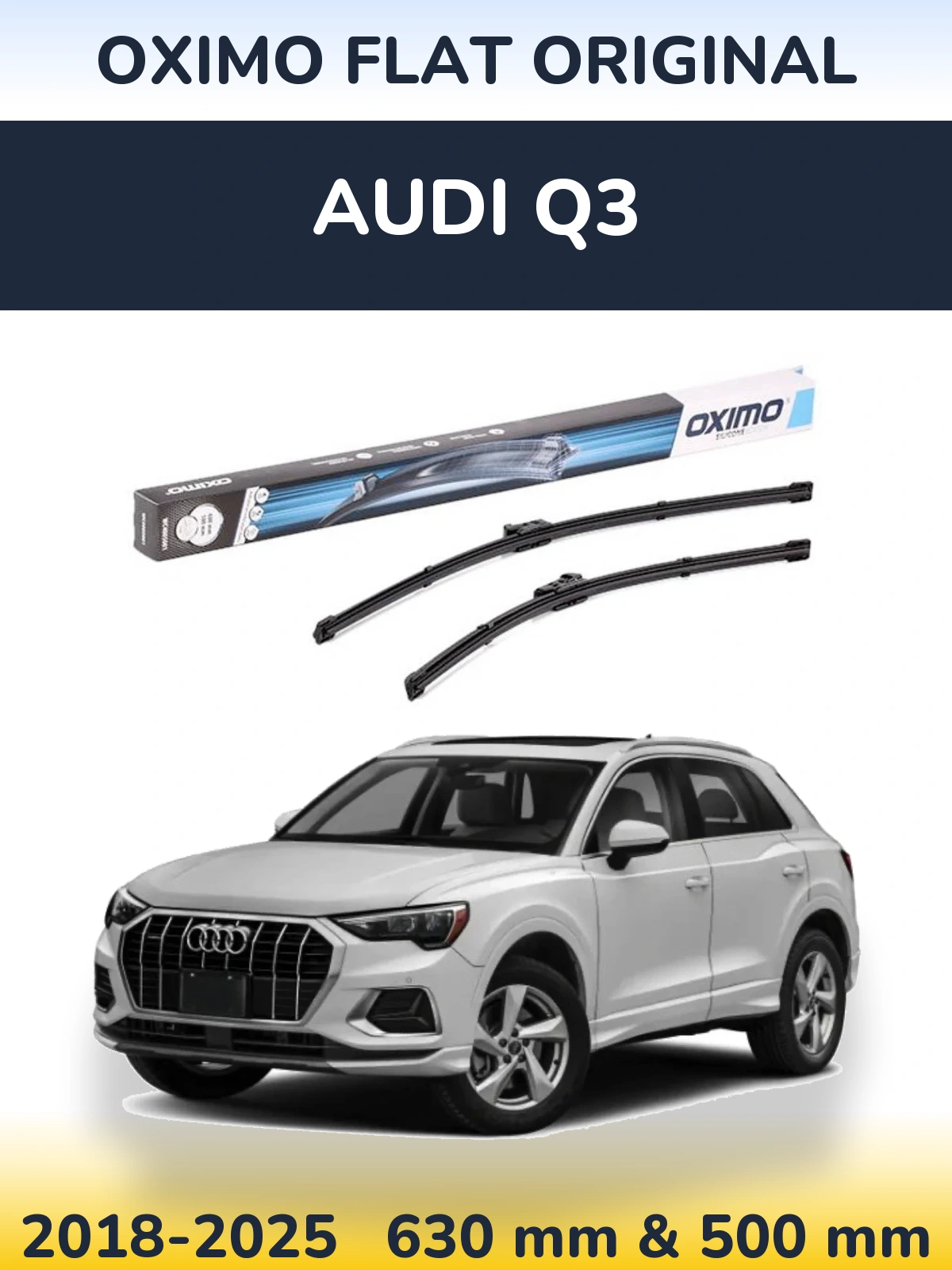Sada předních stěračů Oximo Flat Original 600 a 500 mm pro Audi Q3 2018-2025