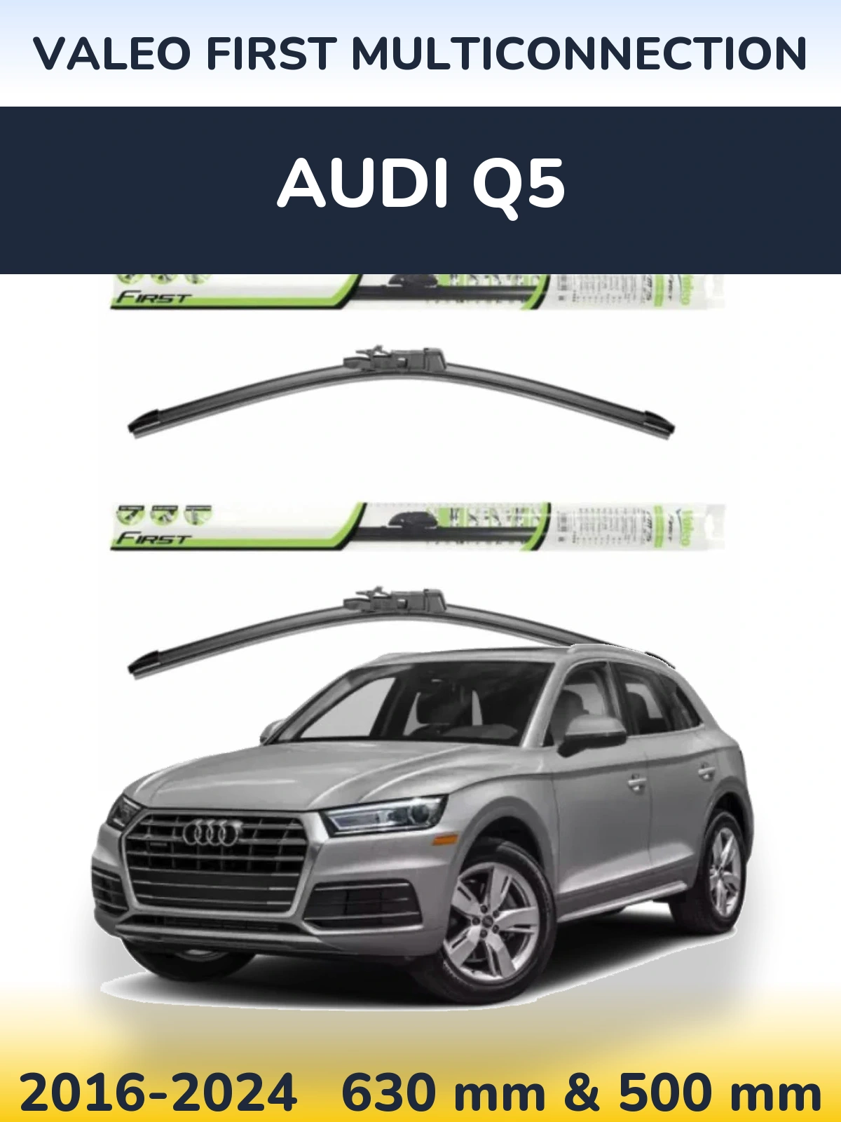 Sada předních stěračů Valeo First MultiConnection 600 a 500 mm pro Audi Q5 2016-2024