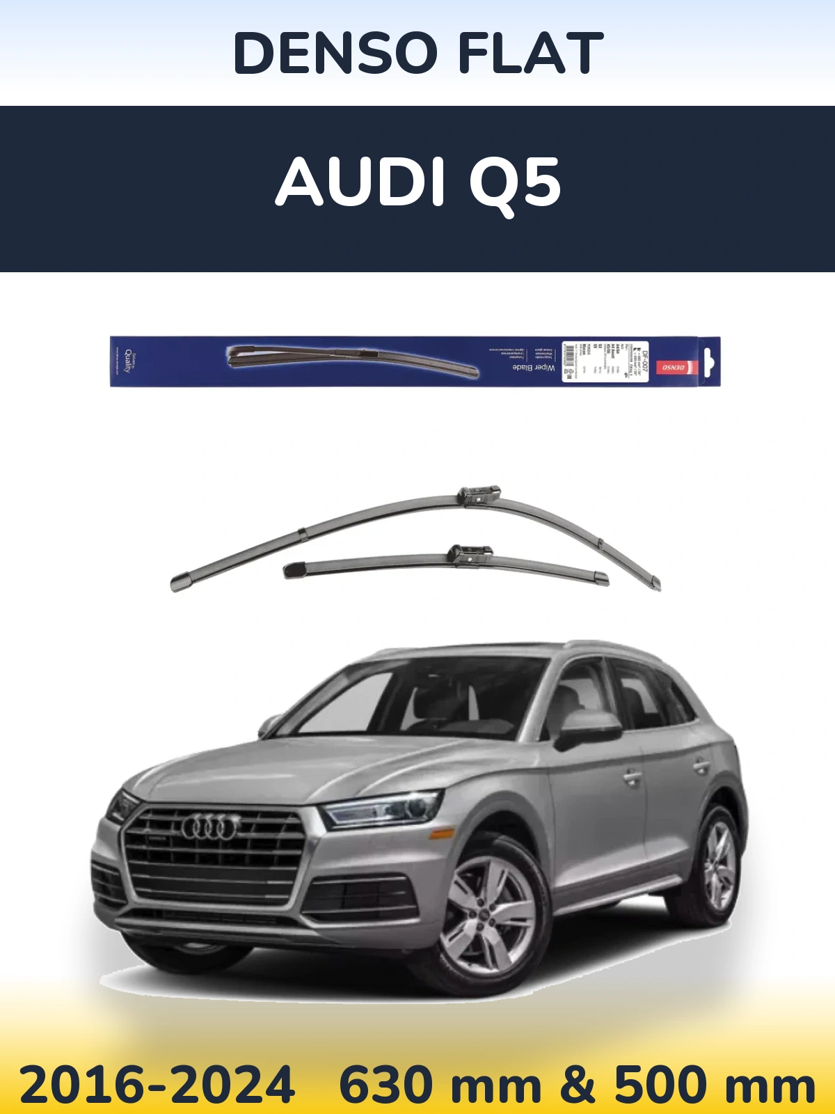 Sada předních stěračů Denso Flat 600 a 500 mm pro Audi Q5 2016-2024