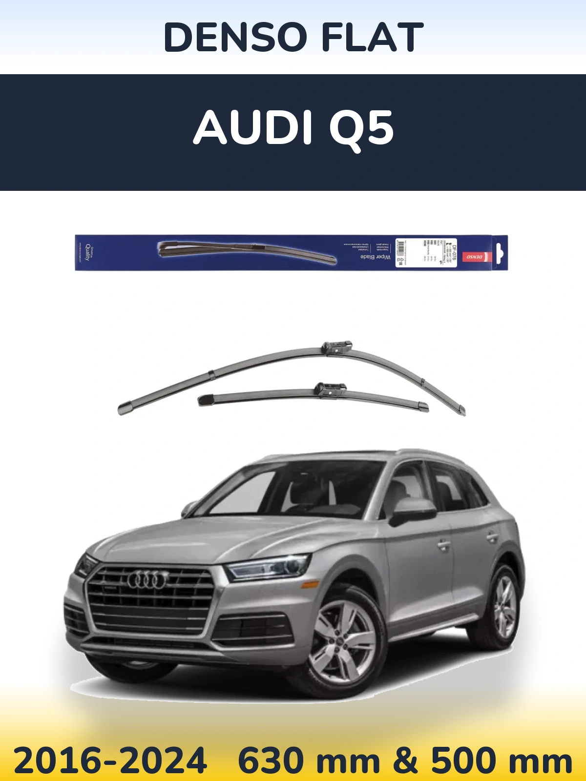 Sada předních stěračů Denso Flat 630 a 500 mm pro Audi Q5 2016-2024