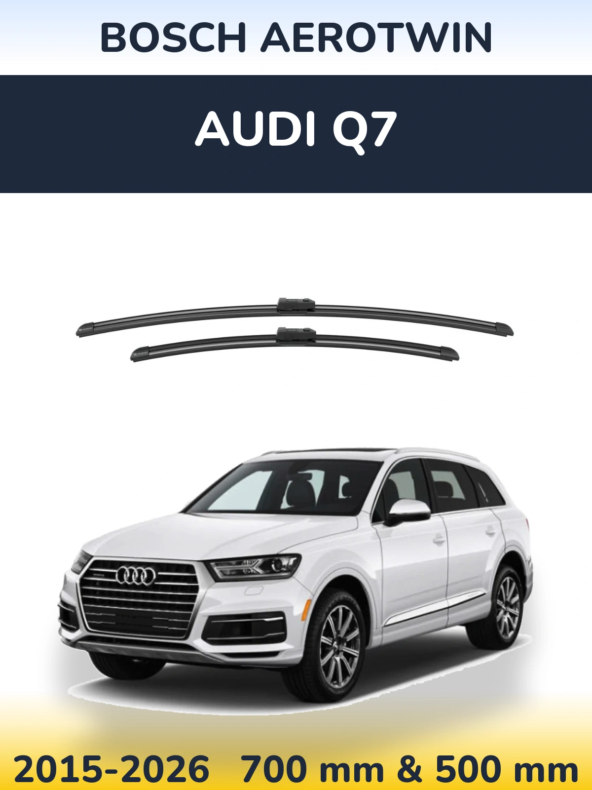 Sada předních stěračů BOSCH AeroTwin 700 a 500 mm pro Audi Q7 2015-2026