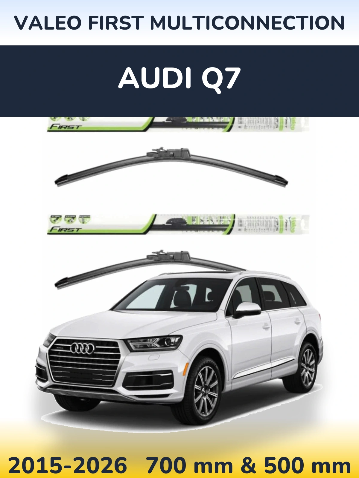 Sada předních stěračů Valeo First MultiConnection 700 a 500 mm pro Audi Q7 2015-2026