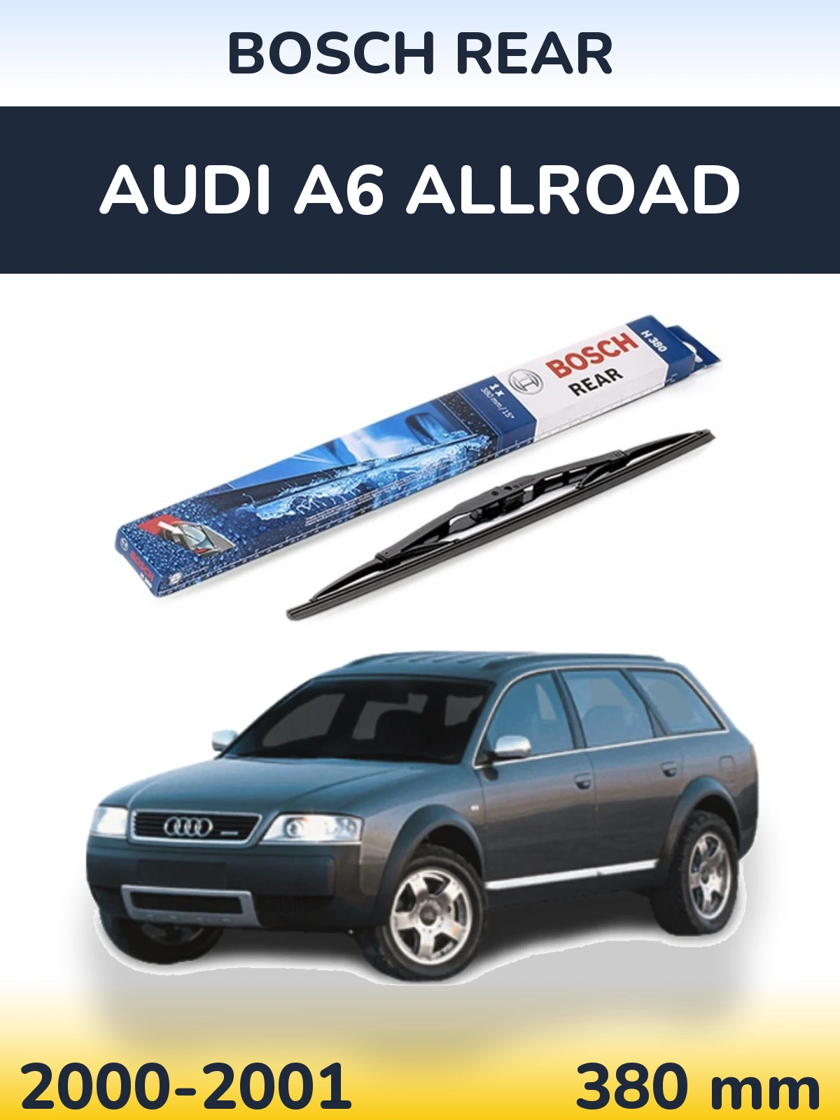Zadní stěrač BOSCH Rear 380 mm pro Audi A6 Allroad 2000-2001