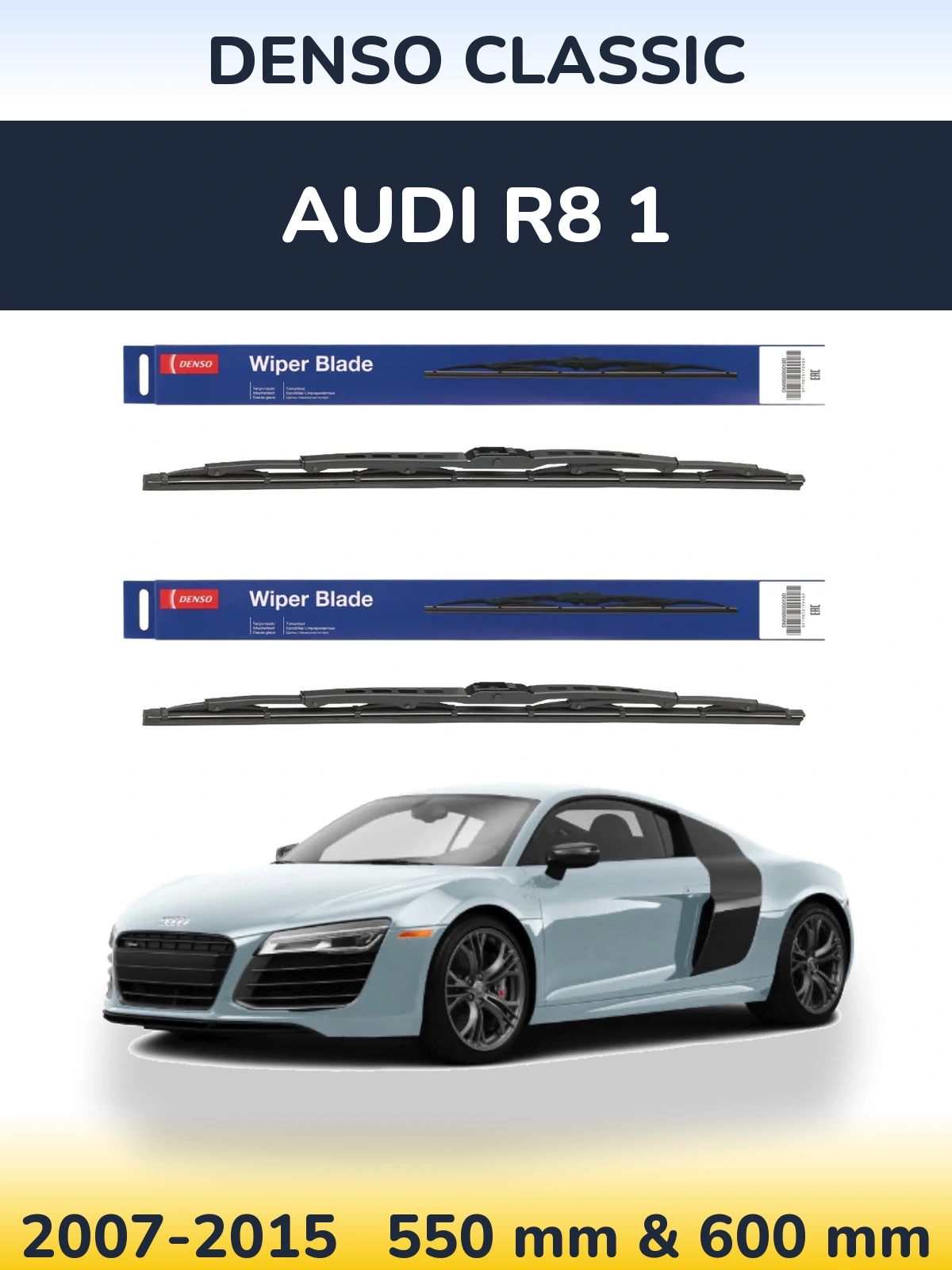 Комплект передних дворников Denso Classic 550 & 600 мм для Audi R8 1 2007-2015