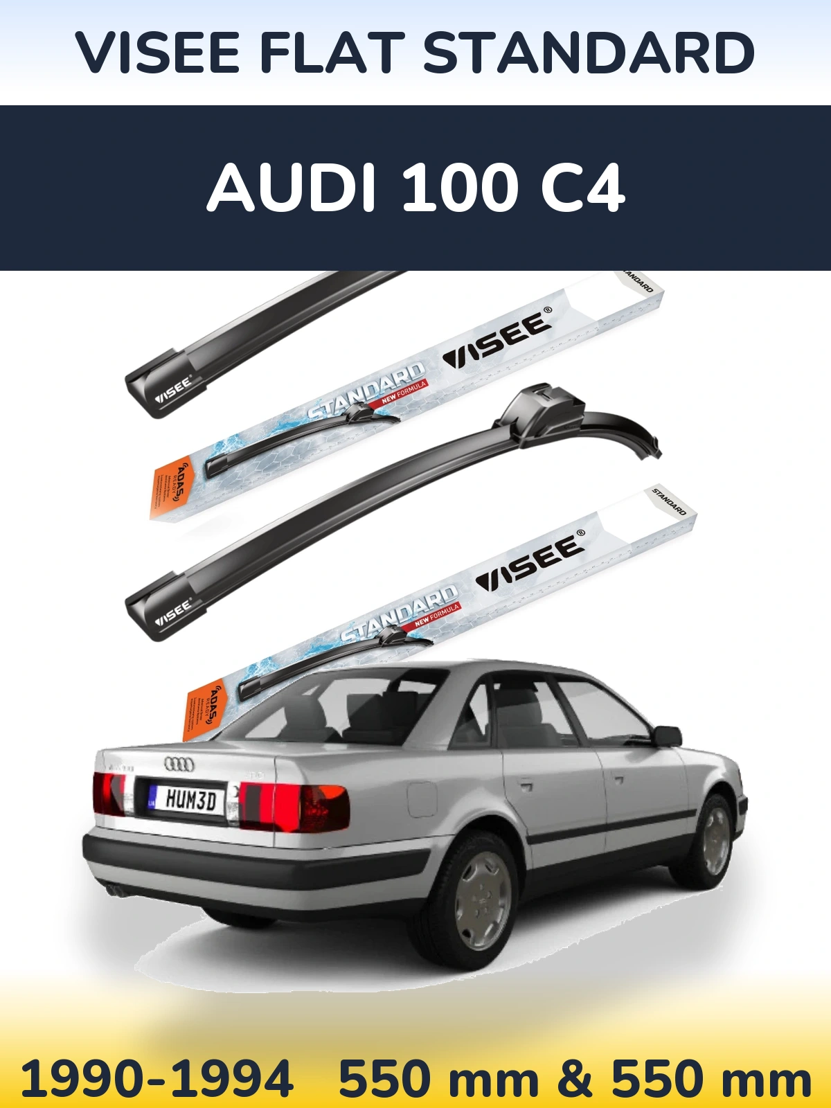 Sada předních stěračů VISEE FLAT STANDARD 550 a 550 mm pro Audi 100 C4 1990-1994