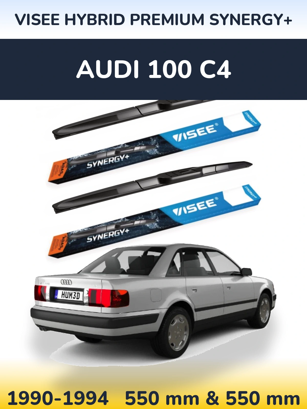 Sada předních stěračů VISEE HYBRID PREMIUM SYNERGY+ 550 a 550 mm pro Audi 100 C4 1990-1994