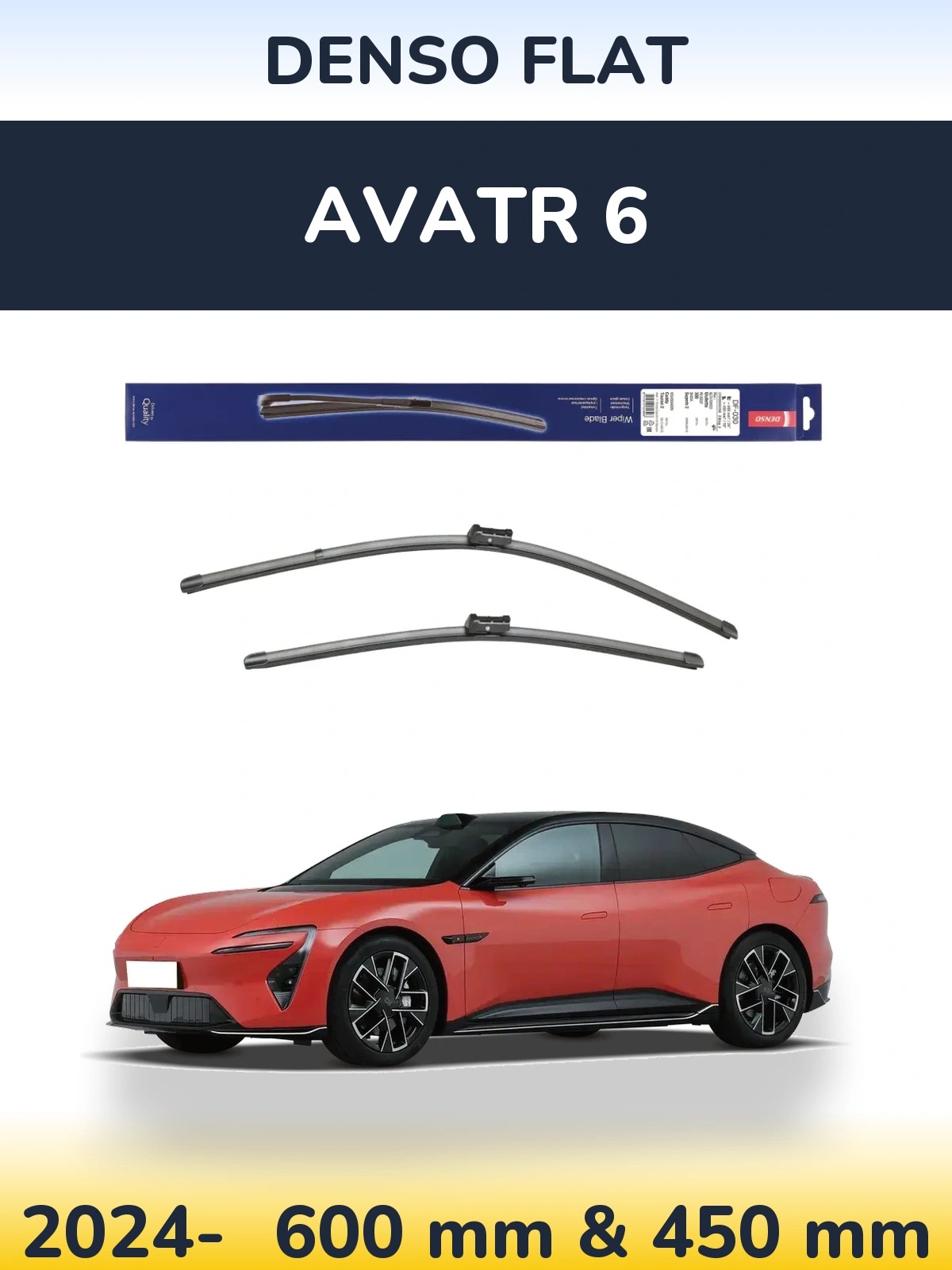 Sada předních stěračů Denso Flat 600 a 450 mm pro Avatr 6 2024-2026