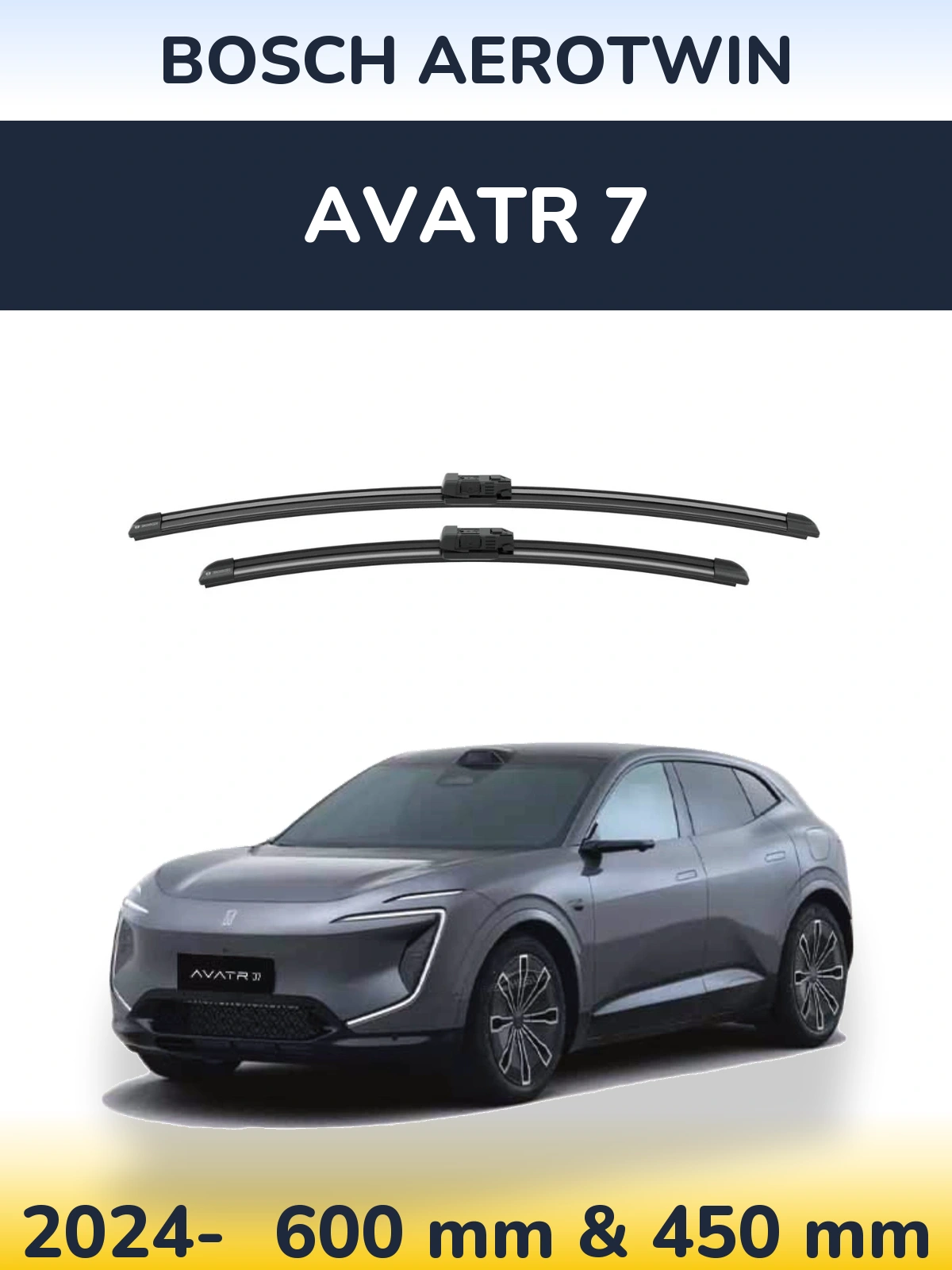 Sada předních stěračů BOSCH AeroTwin 600 a 450 mm pro Avatr 7 2024-2026