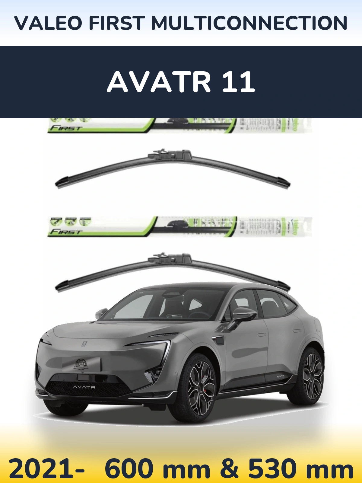 Sada předních stěračů Valeo First MultiConnection 600 a 530 mm pro Avatr 11 2021-2026