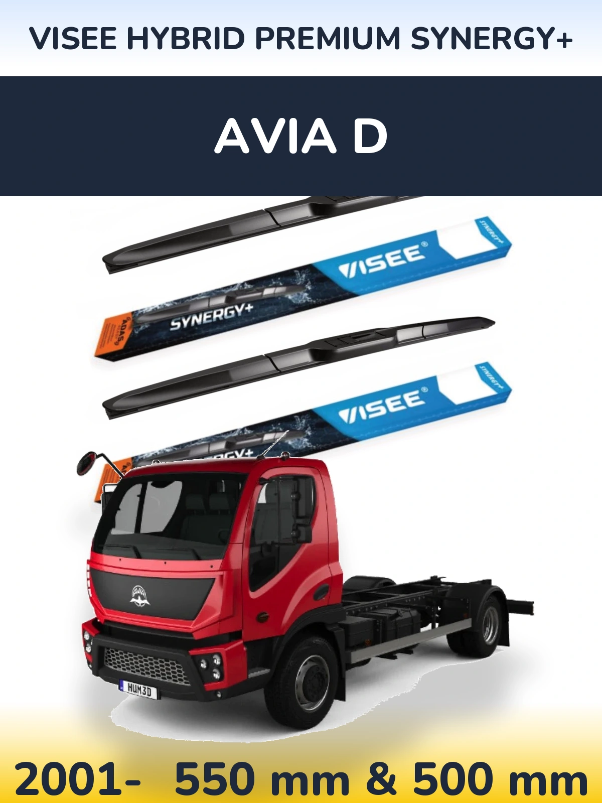 Sada předních stěračů VISEE HYBRID PREMIUM SYNERGY+ 550 a 500 mm pro Avia D 2001-2026