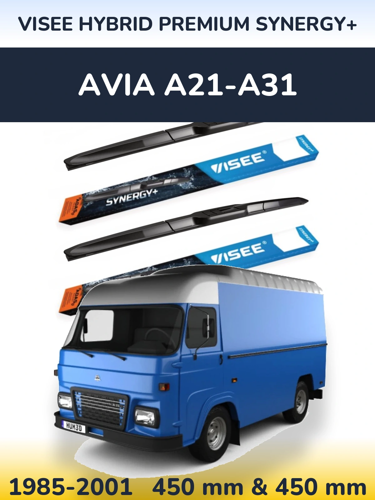 Sada předních stěračů VISEE HYBRID PREMIUM SYNERGY+ 450 a 450 mm pro Avia A21-A31 1985-2001