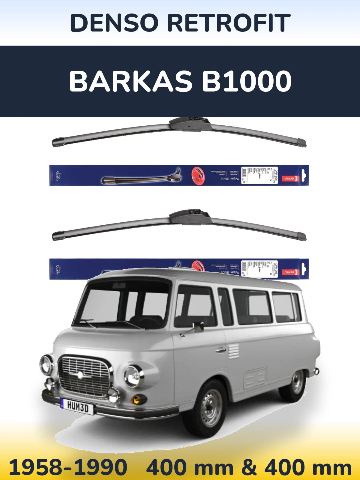 Комплект передніх щіток Denso Retrofit 400 & 400 мм для Barkas B1000 1958-1990