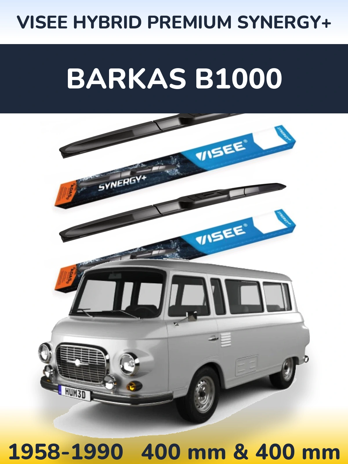Sada předních stěračů VISEE HYBRID PREMIUM SYNERGY+ 400 a 400 mm pro Barkas B1000 1958-1990