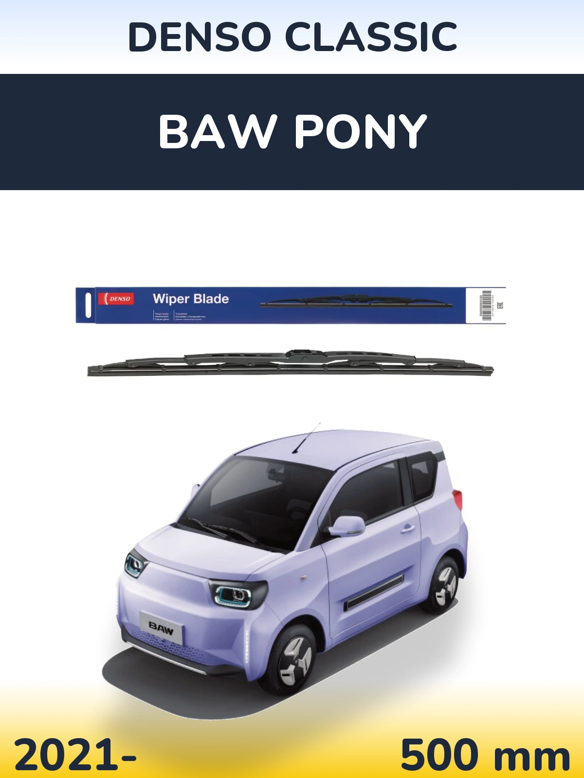 Přední stěrač Denso Classic 500 mm pro BAW Pony 2021-2026