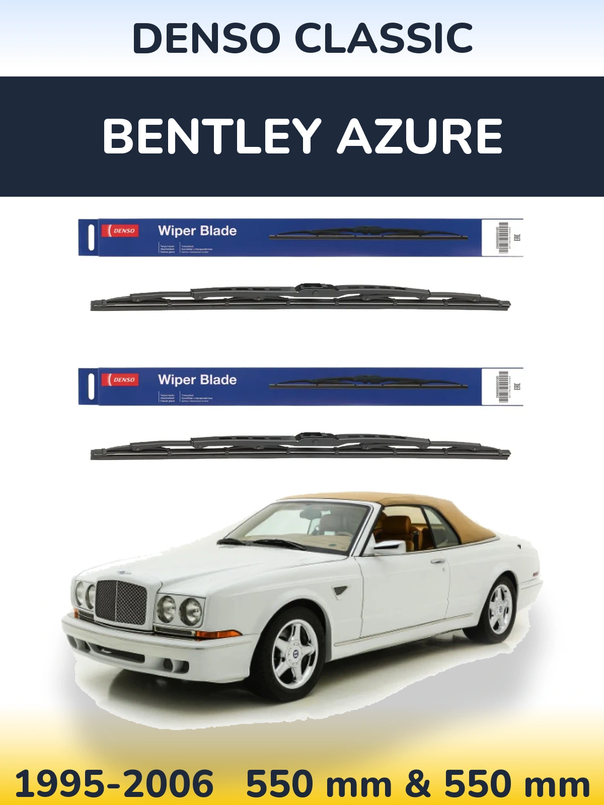 Sada předních stěračů Denso Classic 550 a 550 mm pro Bentley Azure 1995-2006