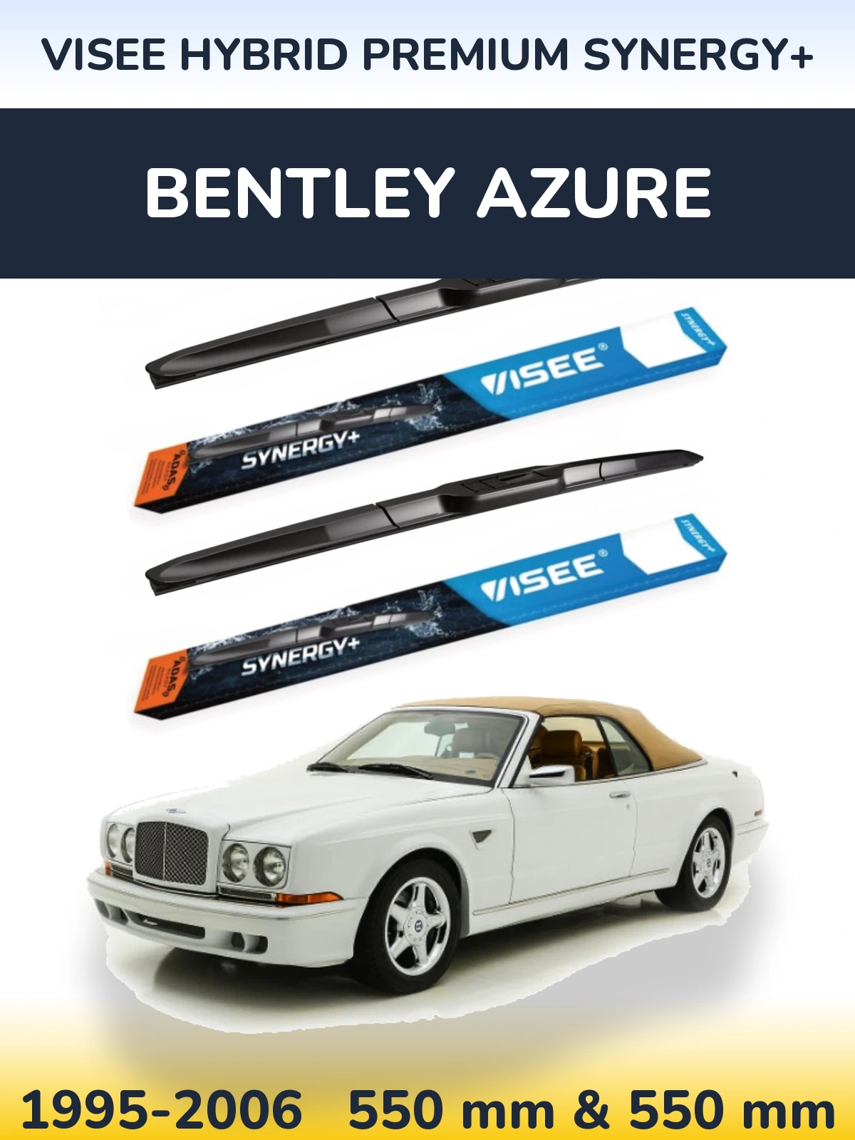 Sada předních stěračů VISEE HYBRID PREMIUM SYNERGY+ 550 a 550 mm pro Bentley Azure 1995-2006