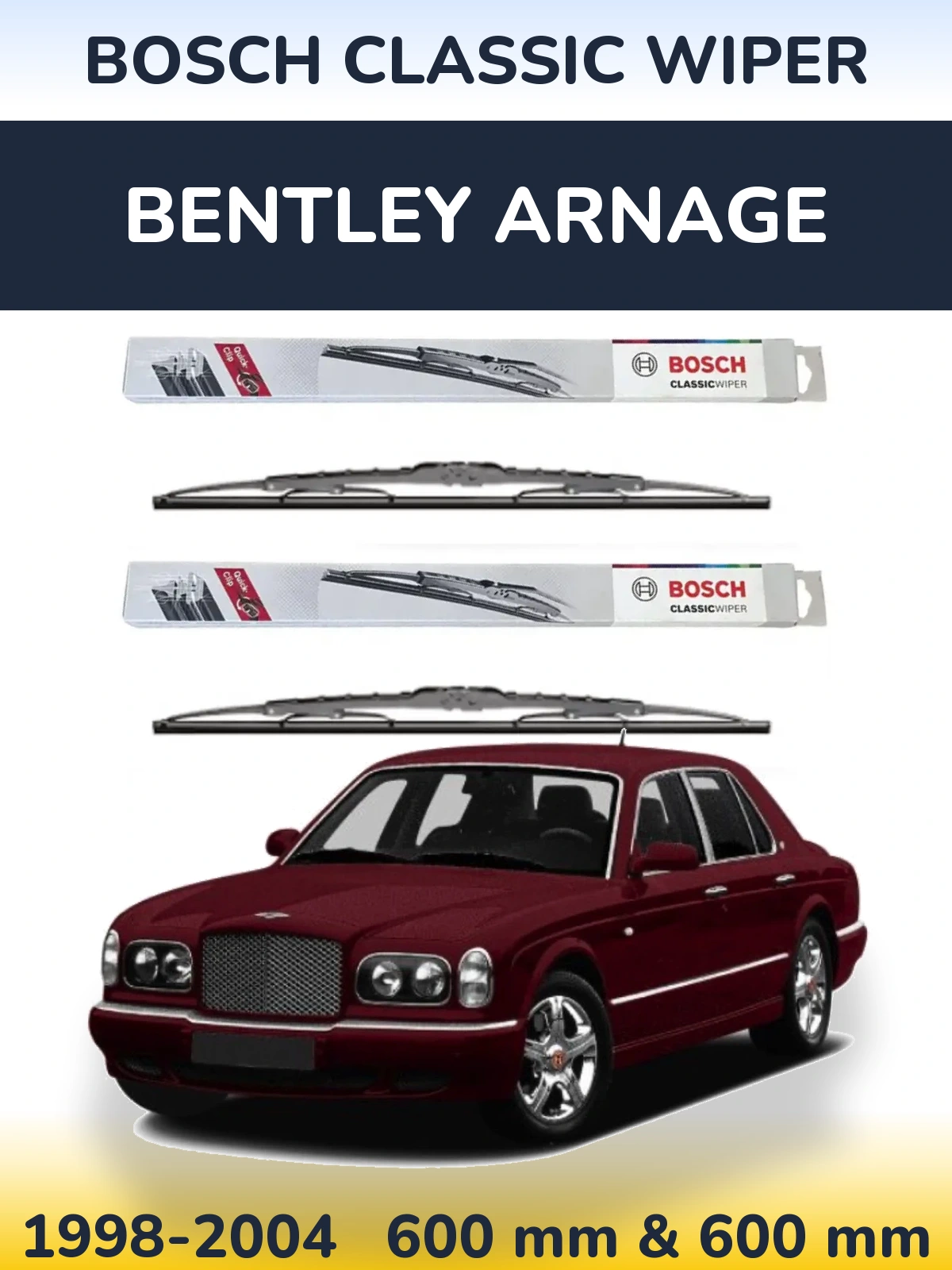 Sada předních stěračů BOSCH Classic Wiper 600 a 600 mm pro Bentley Arnage 1998-2004