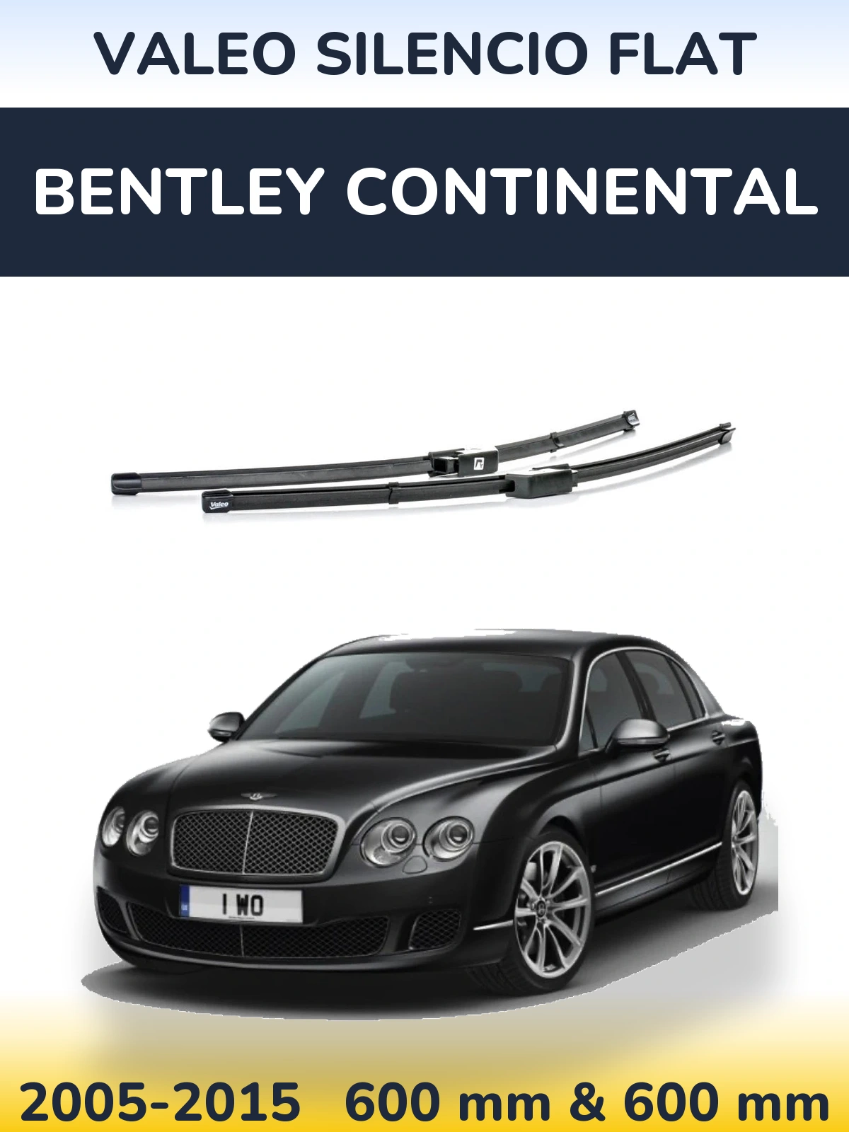 Sada předních stěračů Valeo Silencio Flat 590 a 580 mm pro Bentley Continental 2005-2015