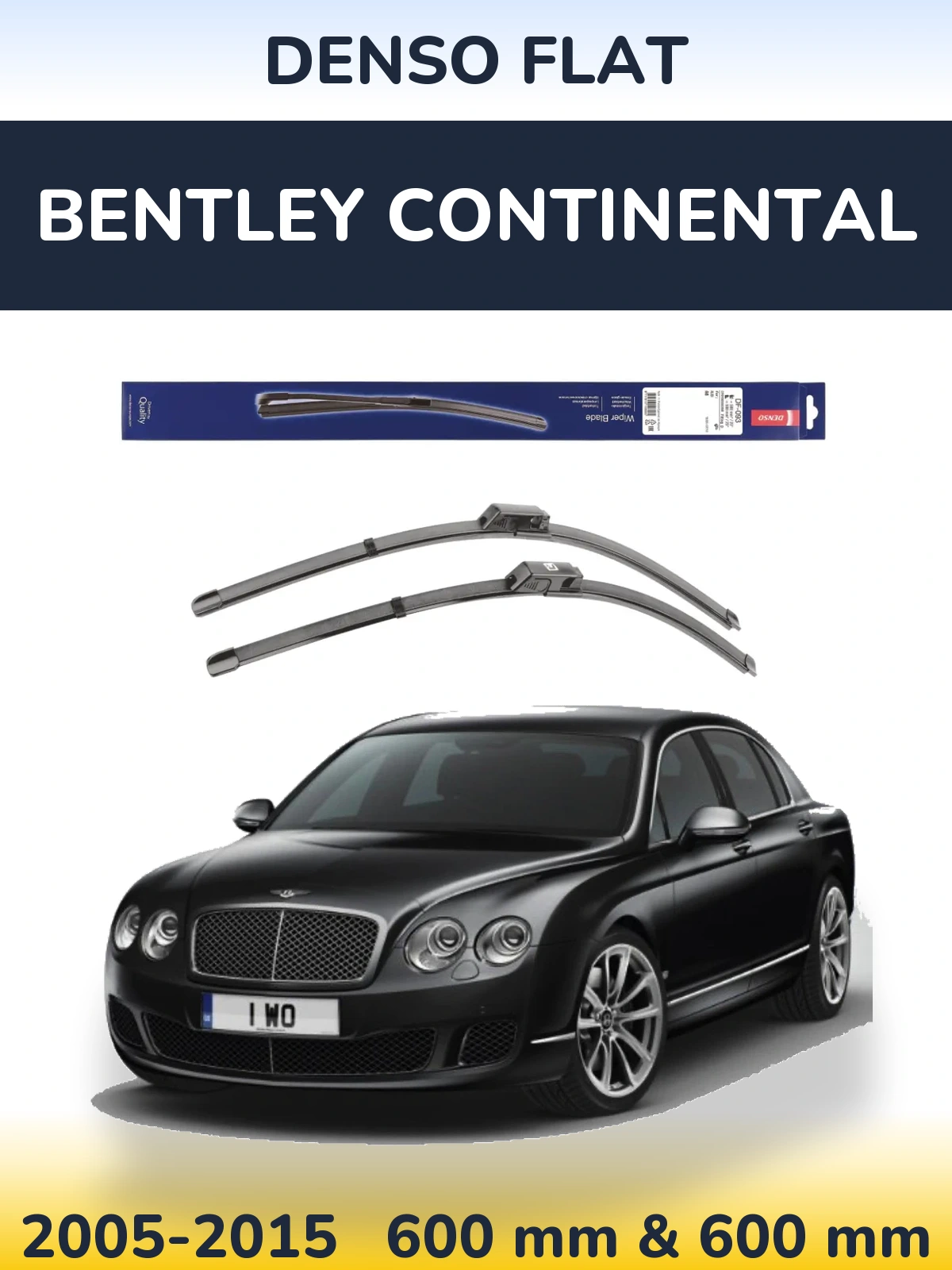 Sada předních stěračů Denso Flat 590 a 580 mm pro Bentley Continental 2005-2015