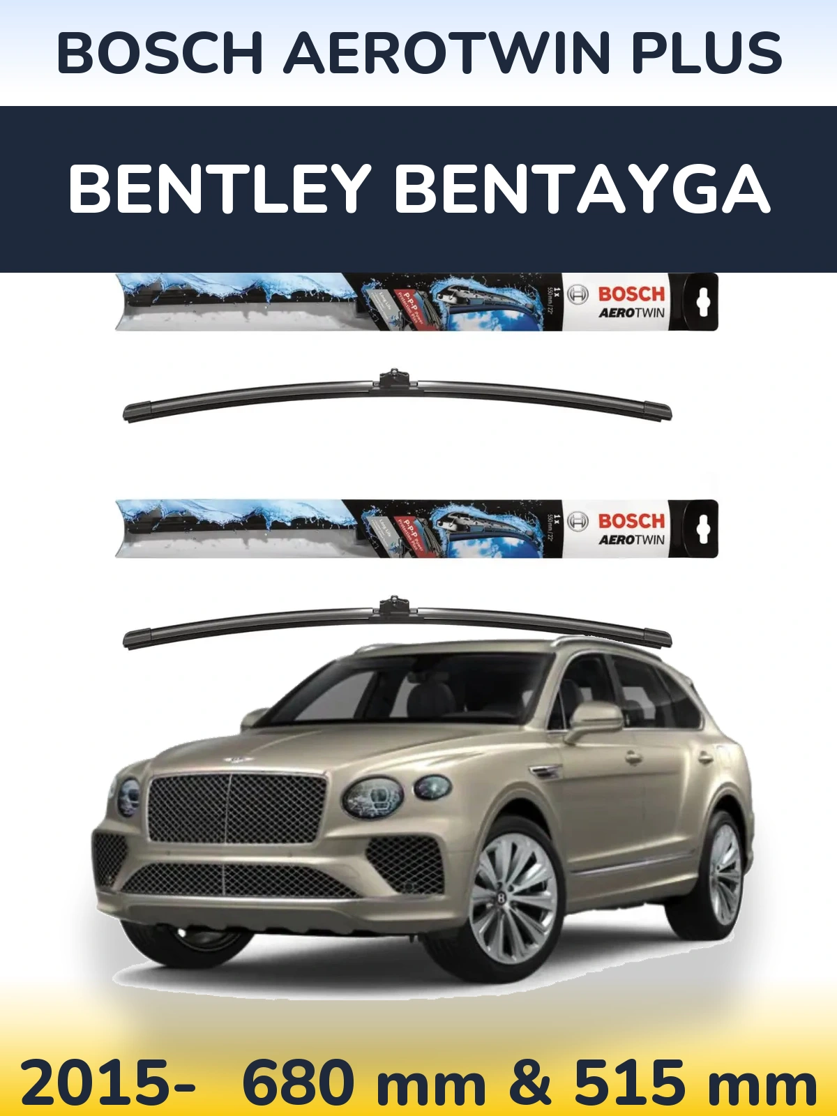 Sada předních stěračů BOSCH AeroTwin Plus 700 a 500 mm pro Bentley Bentayga 2015-2026