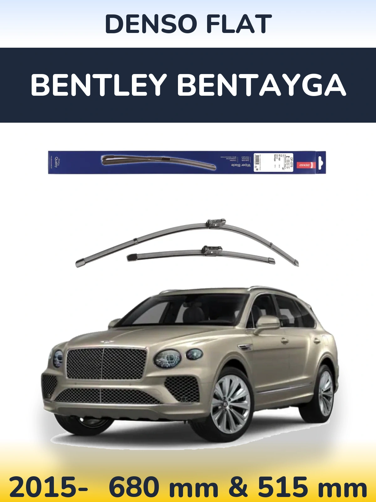 Sada předních stěračů Denso Flat 680 a 500 mm pro Bentley Bentayga 2015-2026