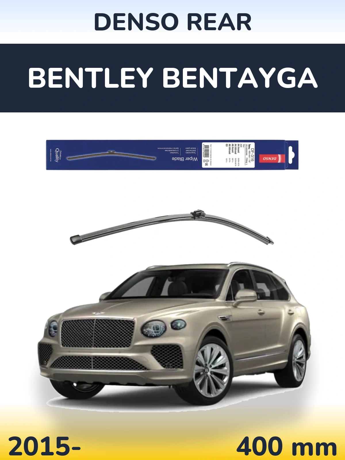 Zadní stěrač Denso Rear 400 mm pro Bentley Bentayga 2015-2026