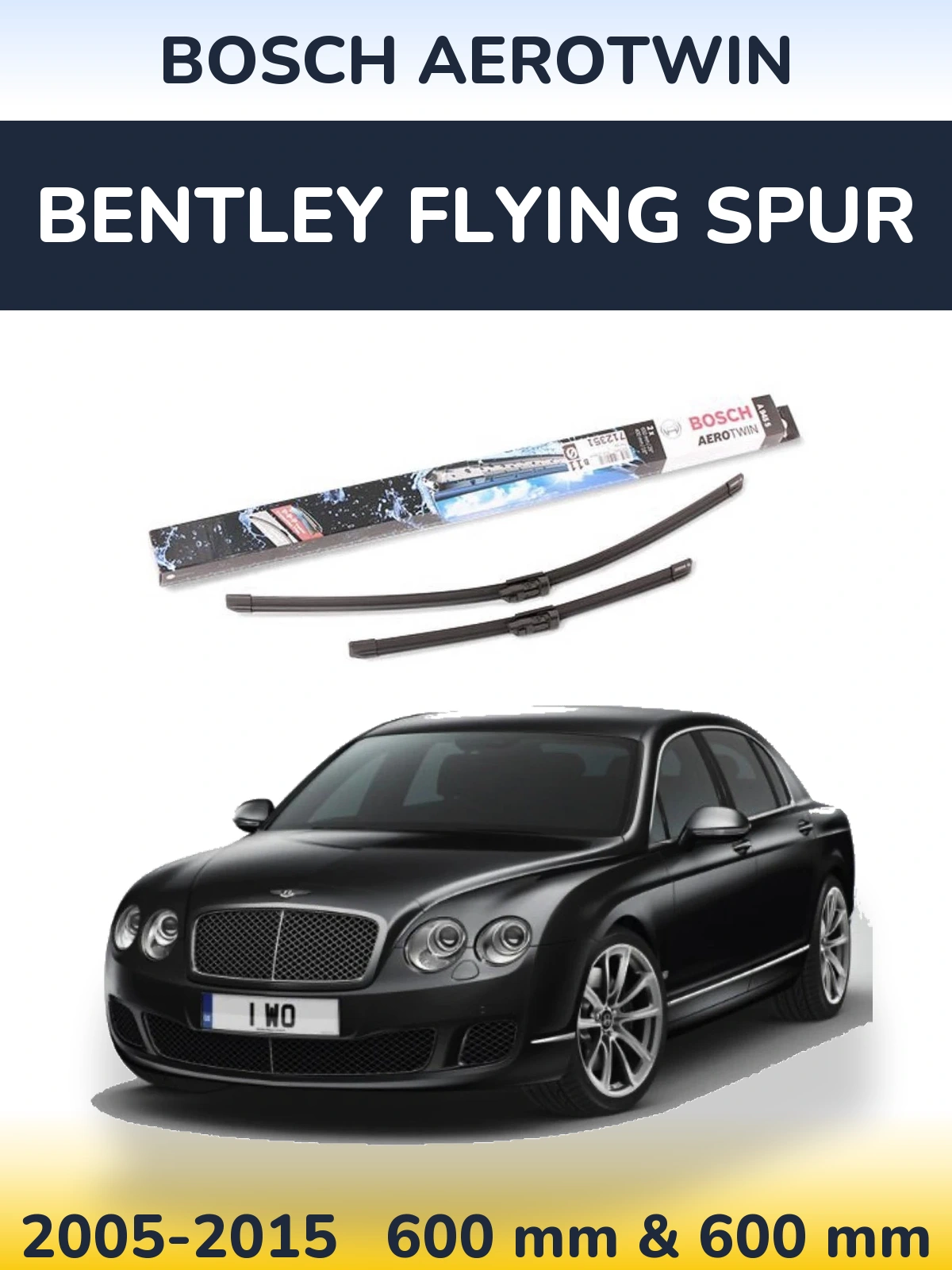 Комплект передніх щіток BOSCH AeroTwin 600 & 600 мм для Bentley Flying Spur 2005-2015