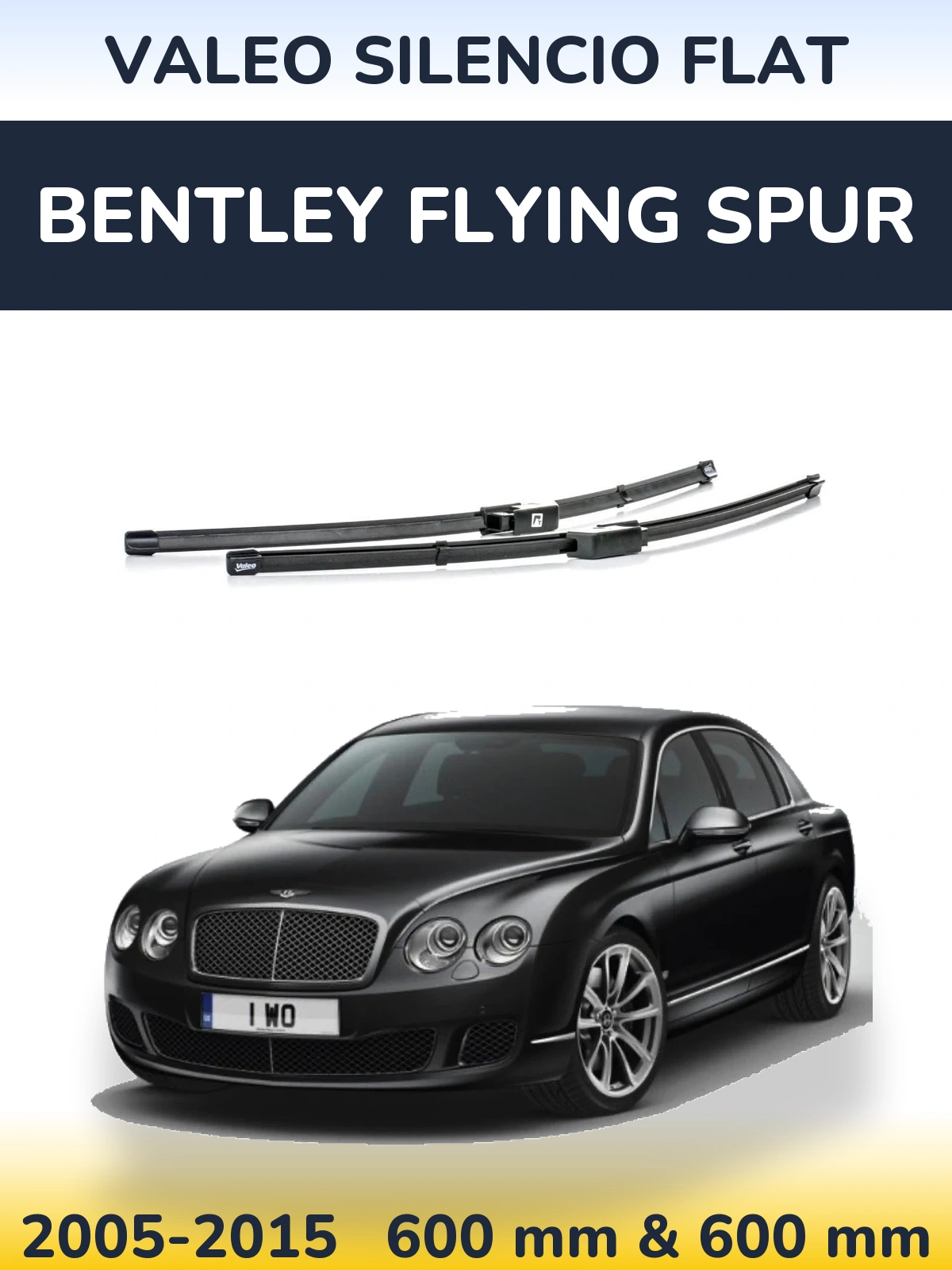 Sada předních stěračů Valeo Silencio Flat 590 a 580 mm pro Bentley Flying Spur 2005-2015