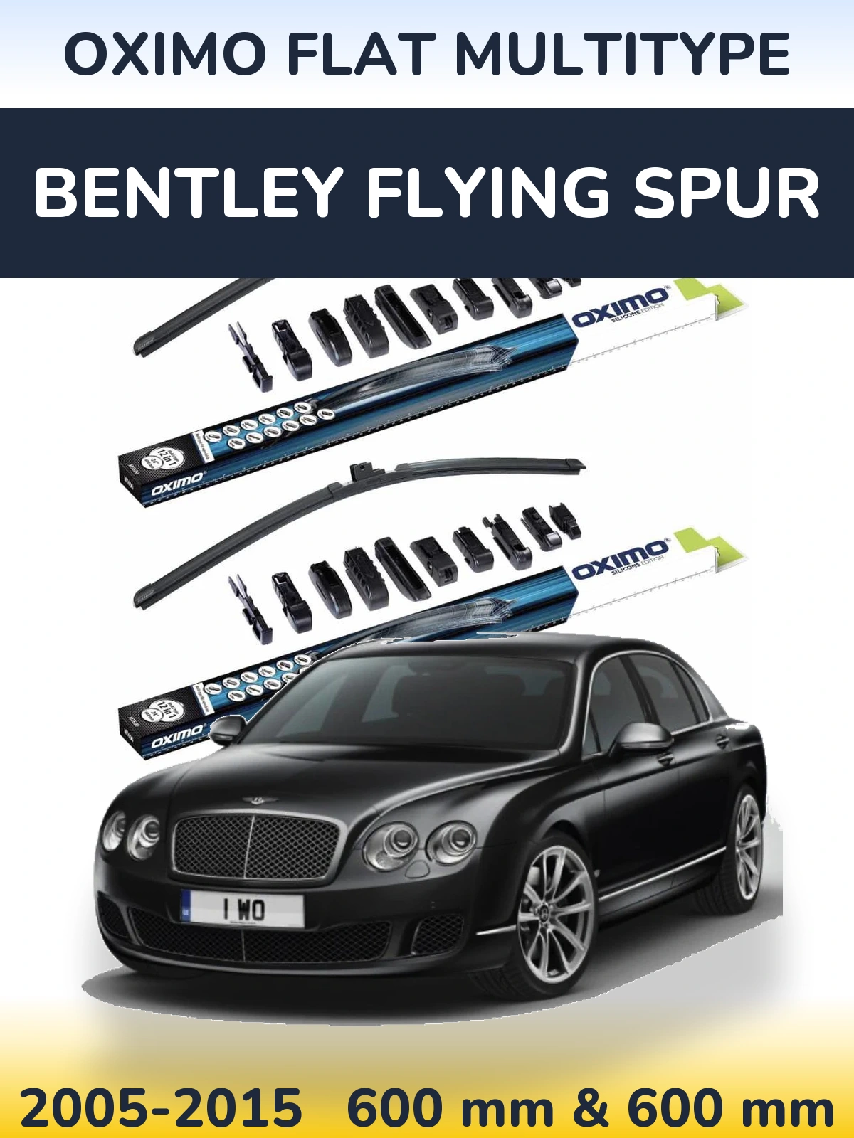Sada předních stěračů Oximo Flat MultiType 600 a 600 mm pro Bentley Flying Spur 2005-2015