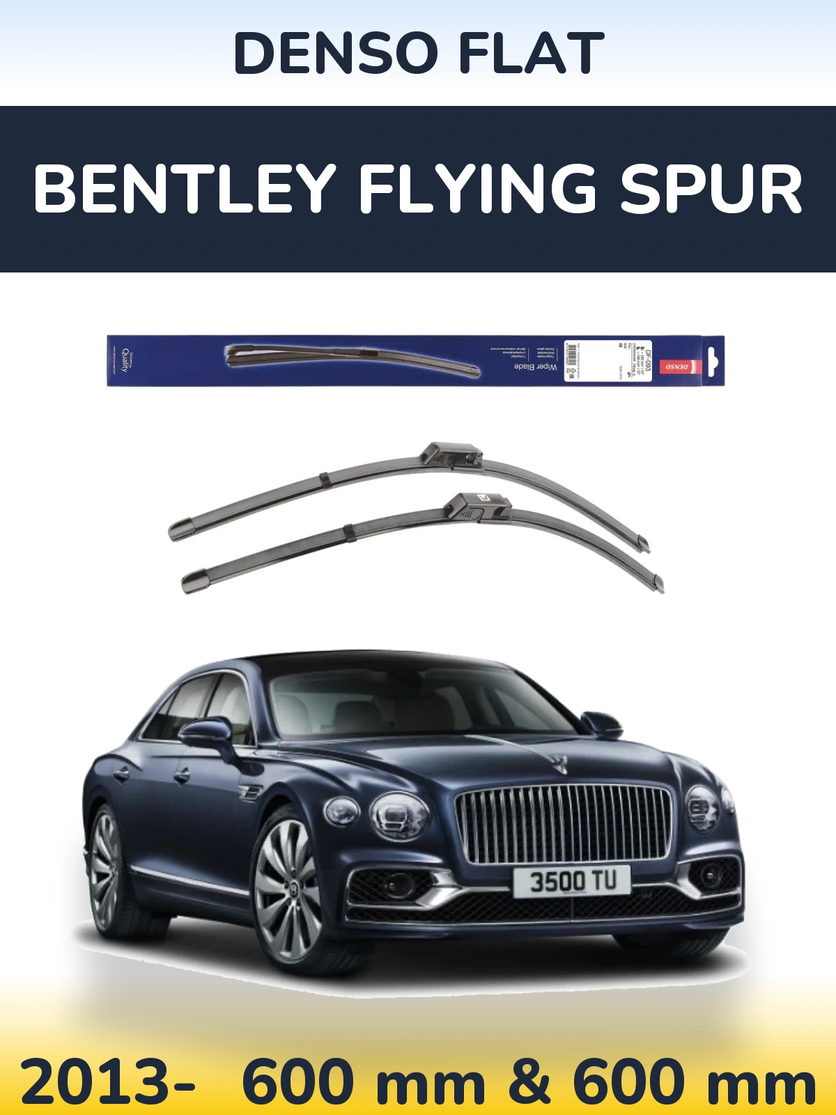 Sada předních stěračů Denso Flat 590 a 580 mm pro Bentley Flying Spur 2013-2026