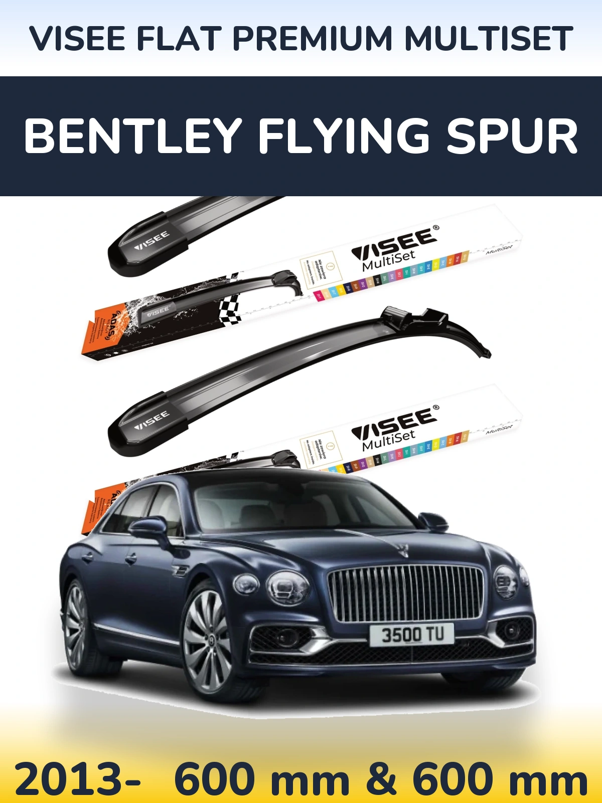 Sada předních stěračů VISEE FLAT PREMIUM MultiSet 600 a 600 mm pro Bentley Flying Spur 2013-2026