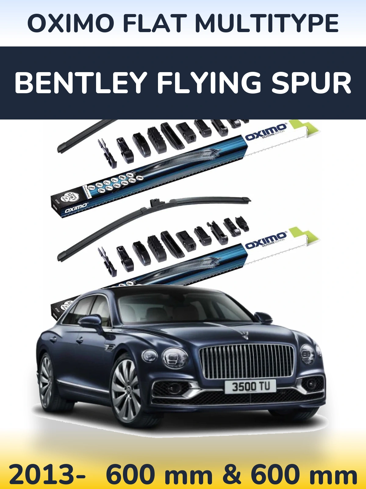 Sada předních stěračů Oximo Flat MultiType 600 a 600 mm pro Bentley Flying Spur 2013-2026