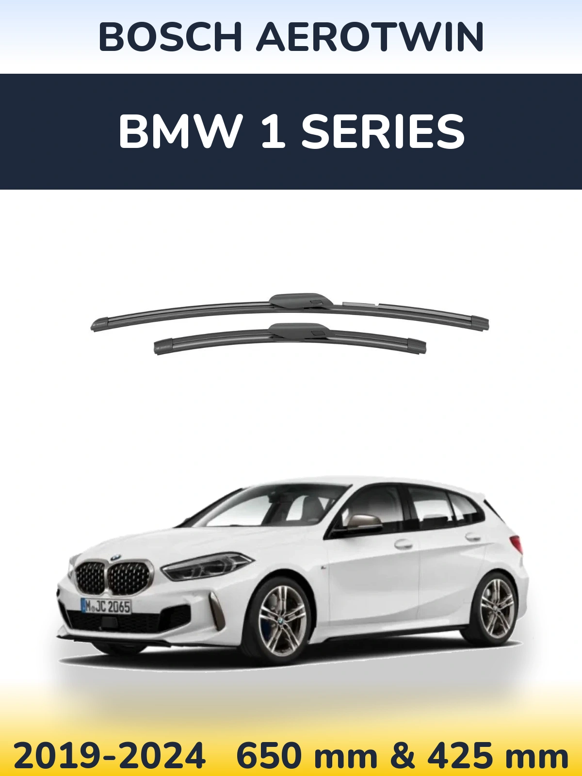 Sada předních stěračů BOSCH AeroTwin 650 a 425 mm pro BMW 1 Series 2019-2024