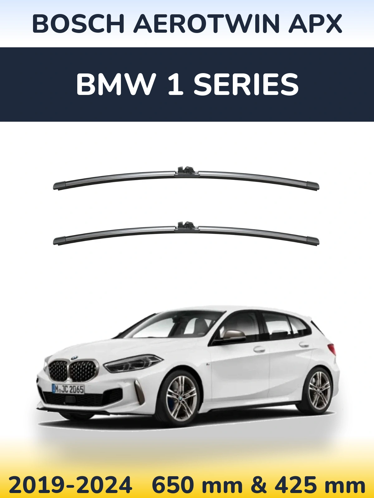 Sada předních stěračů BOSCH AeroTwin APX 650 a 425 mm pro BMW 1 Series 2019-2024