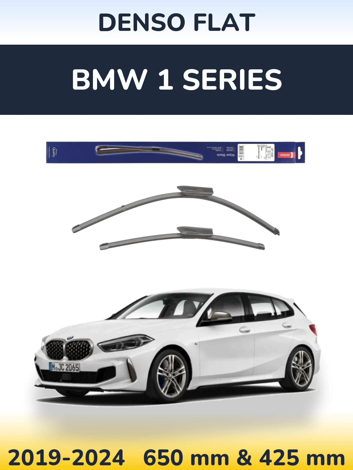 Sada předních stěračů Denso Flat 650 a 425 mm pro BMW 1 Series 2019-2024