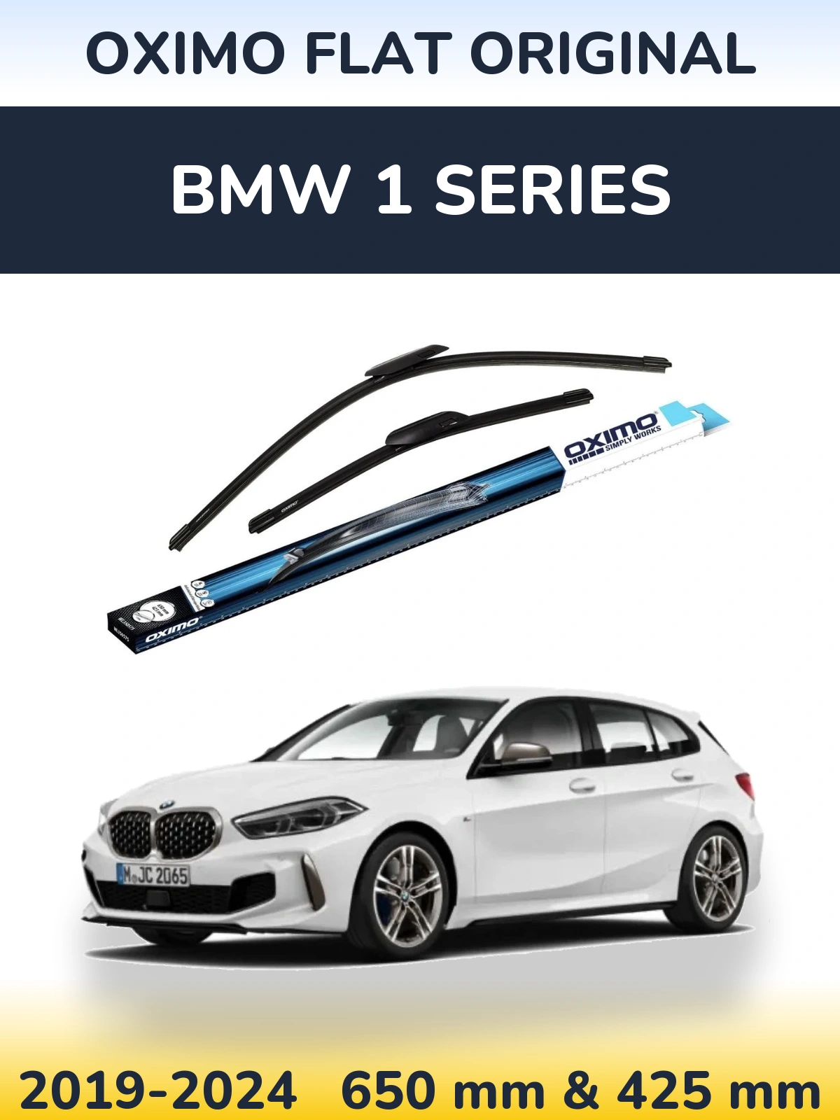 Sada předních stěračů Oximo Flat Original 650 a 425 mm pro BMW 1 Series 2019-2024