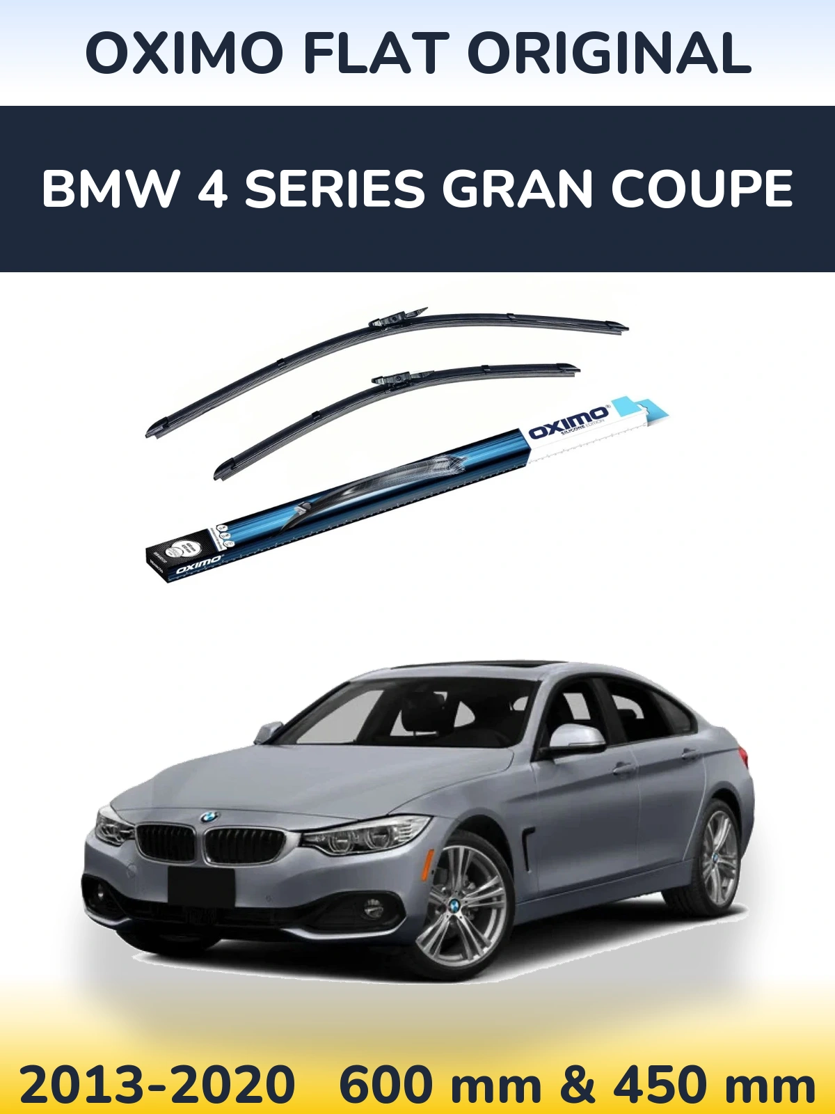 Sada předních stěračů Oximo Flat Original 600 a 450 mm pro BMW 4 Series Gran Coupe 2013-2020