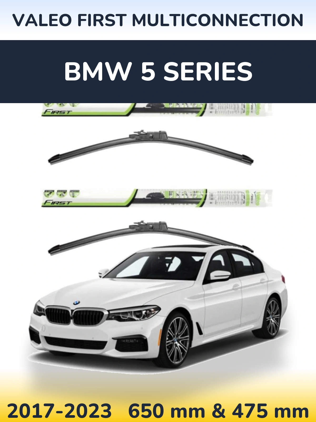 Sada předních stěračů Valeo First MultiConnection 650 a 475 mm pro BMW 5 Series 2017-2023