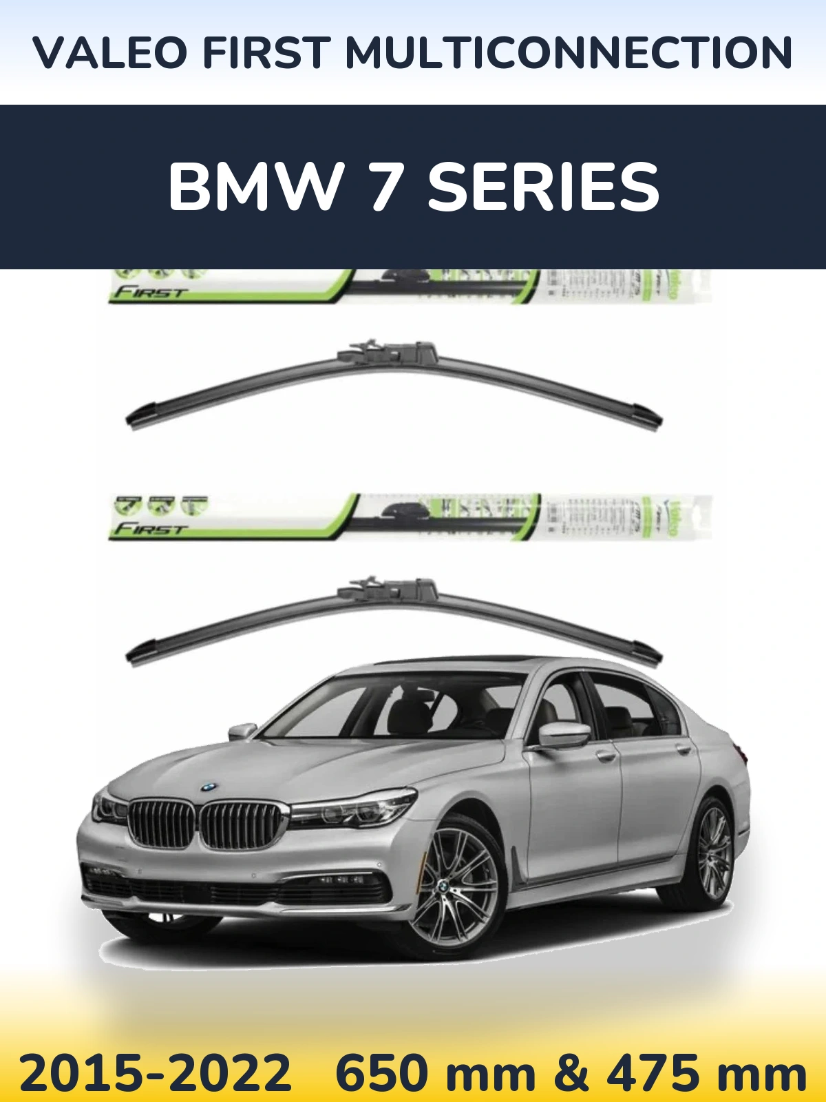 Sada předních stěračů Valeo First MultiConnection 650 a 475 mm pro BMW 7 Series 2015-2022