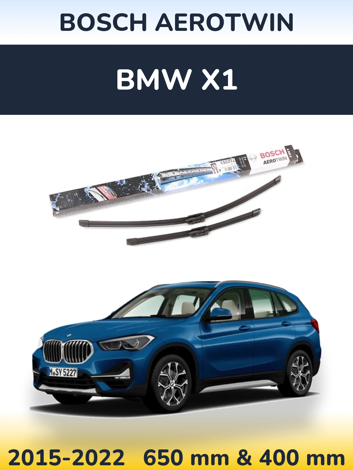 Комплект передніх щіток BOSCH AeroTwin 650 & 400 мм для BMW X1 2015-2022