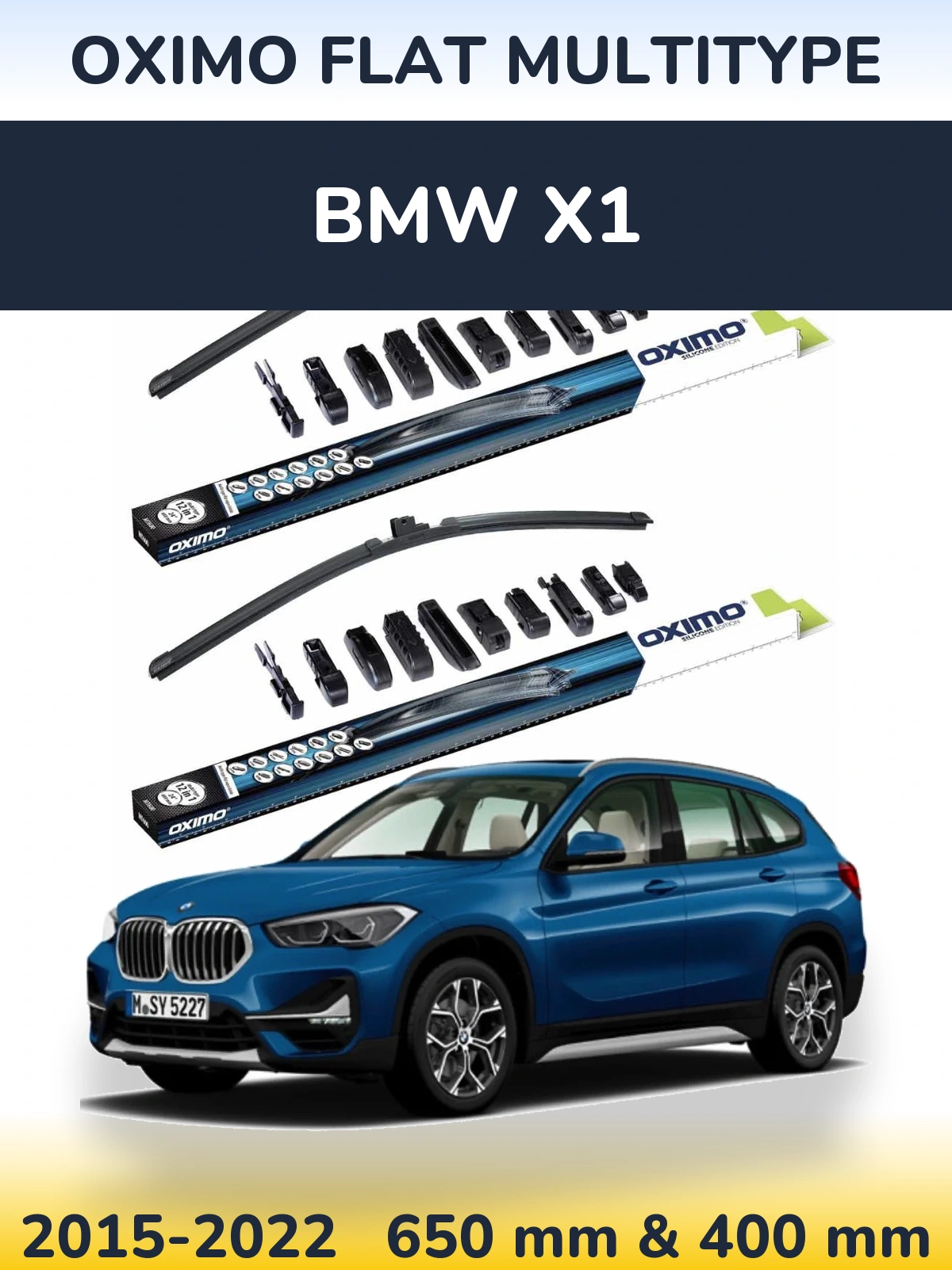 Sada předních stěračů Oximo Flat MultiType 650 a 400 mm pro BMW X1 2015-2022