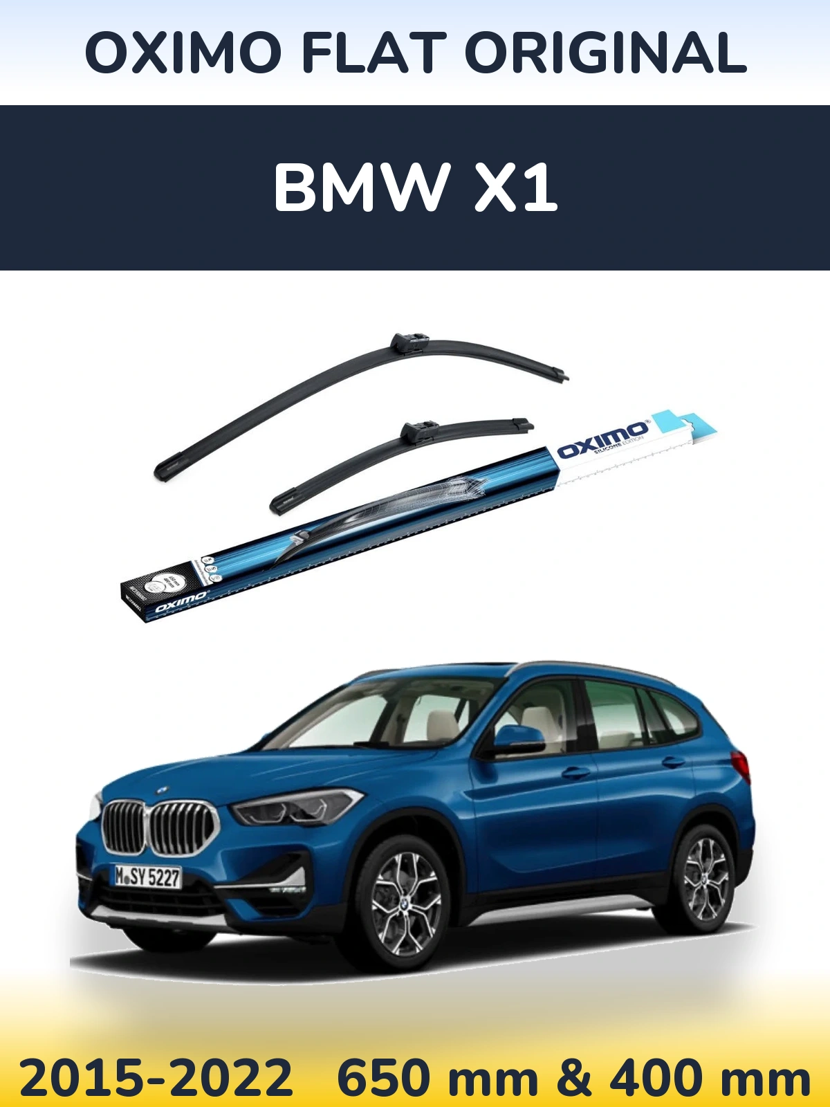 Sada předních stěračů Oximo Flat Original 650 a 400 mm pro BMW X1 2015-2022