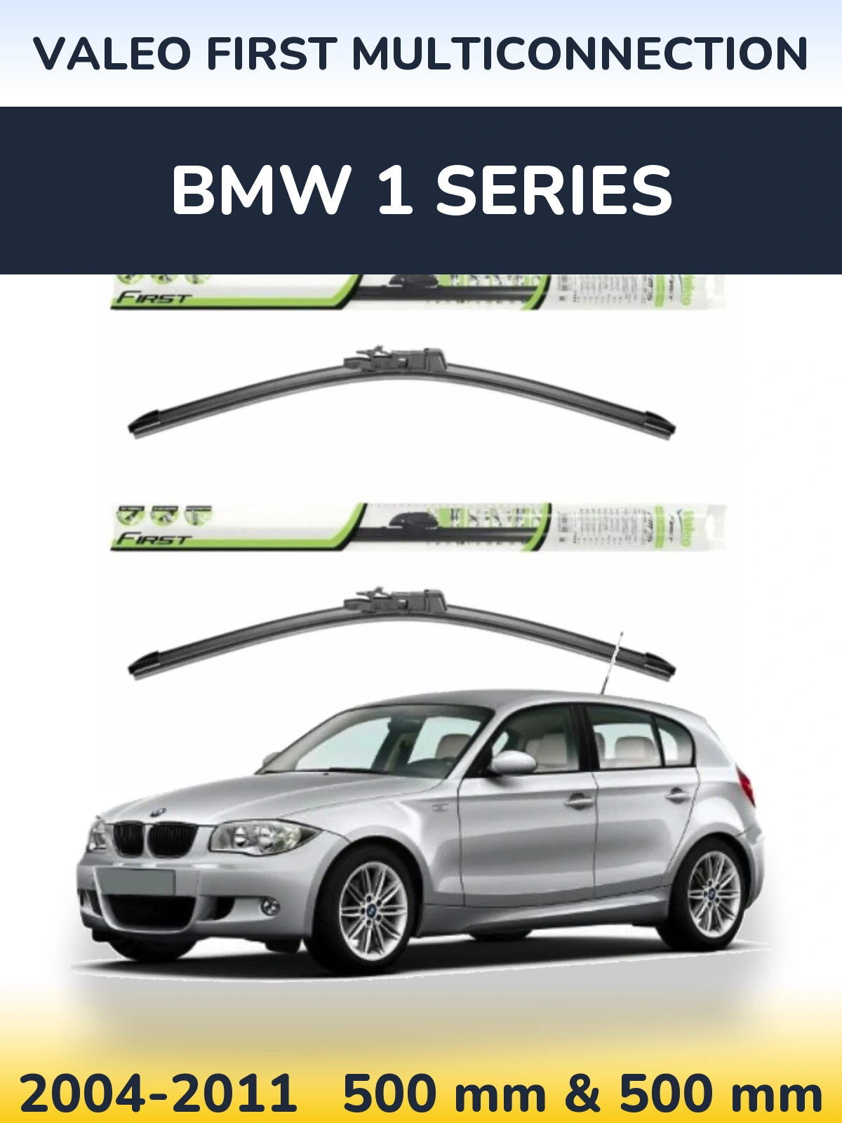 Sada předních stěračů Valeo First MultiConnection 500 a 500 mm pro BMW 1 Series 2004-2011