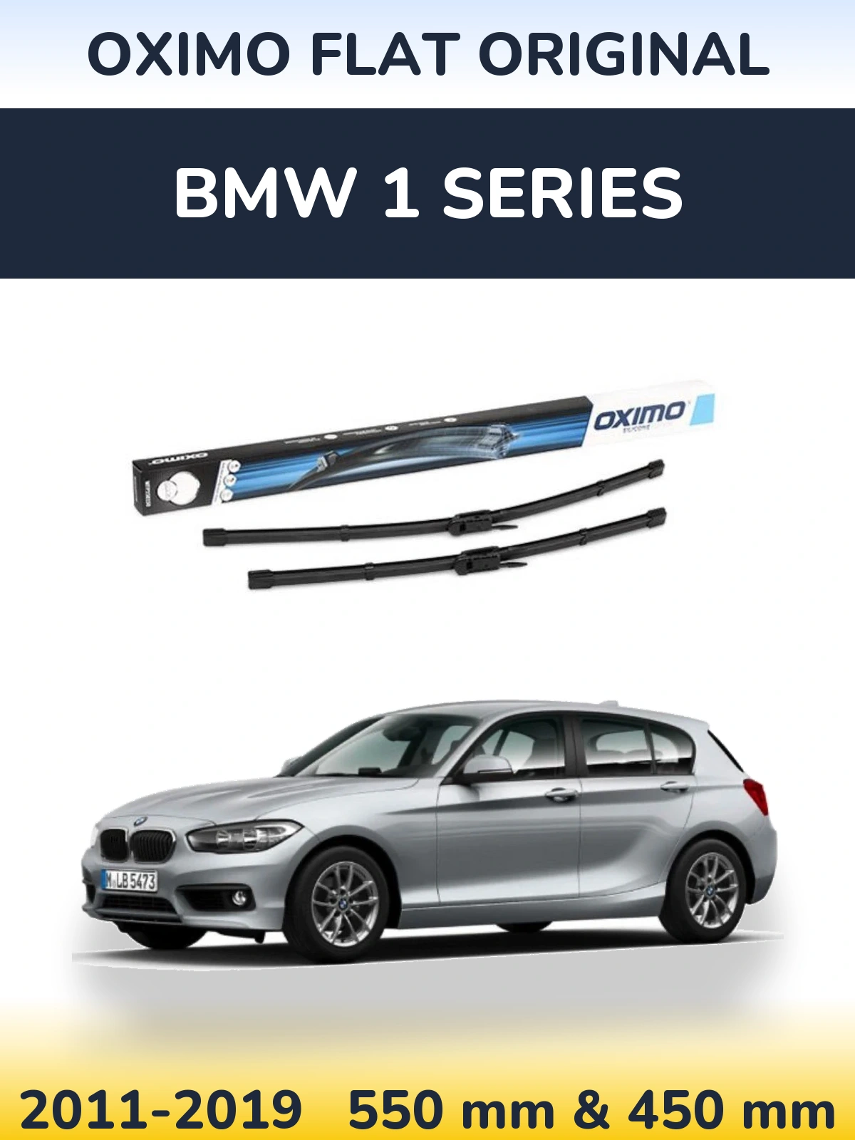 Комплект передніх щіток Oximo Flat Original 550 & 450 мм для BMW 1 Series 2011-2019