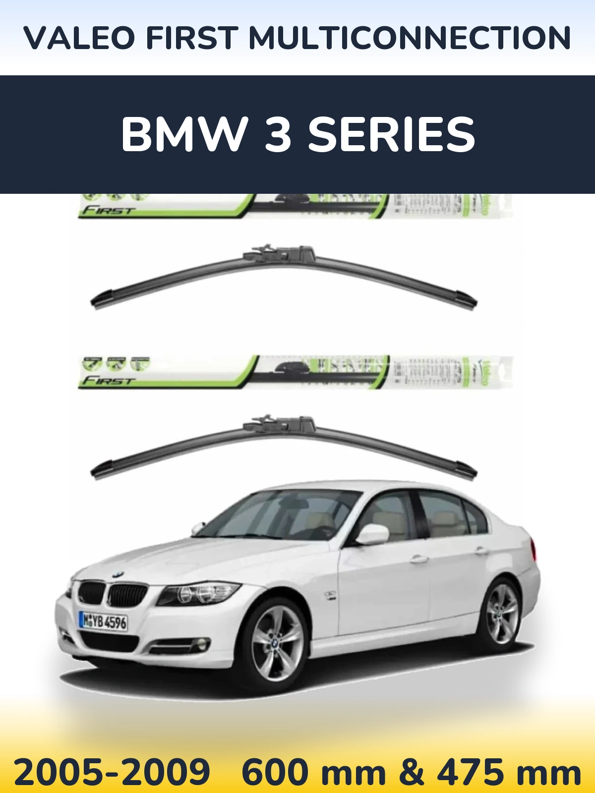 Sada předních stěračů Valeo First MultiConnection 600 a 475 mm pro BMW 3 Series 2005-2009