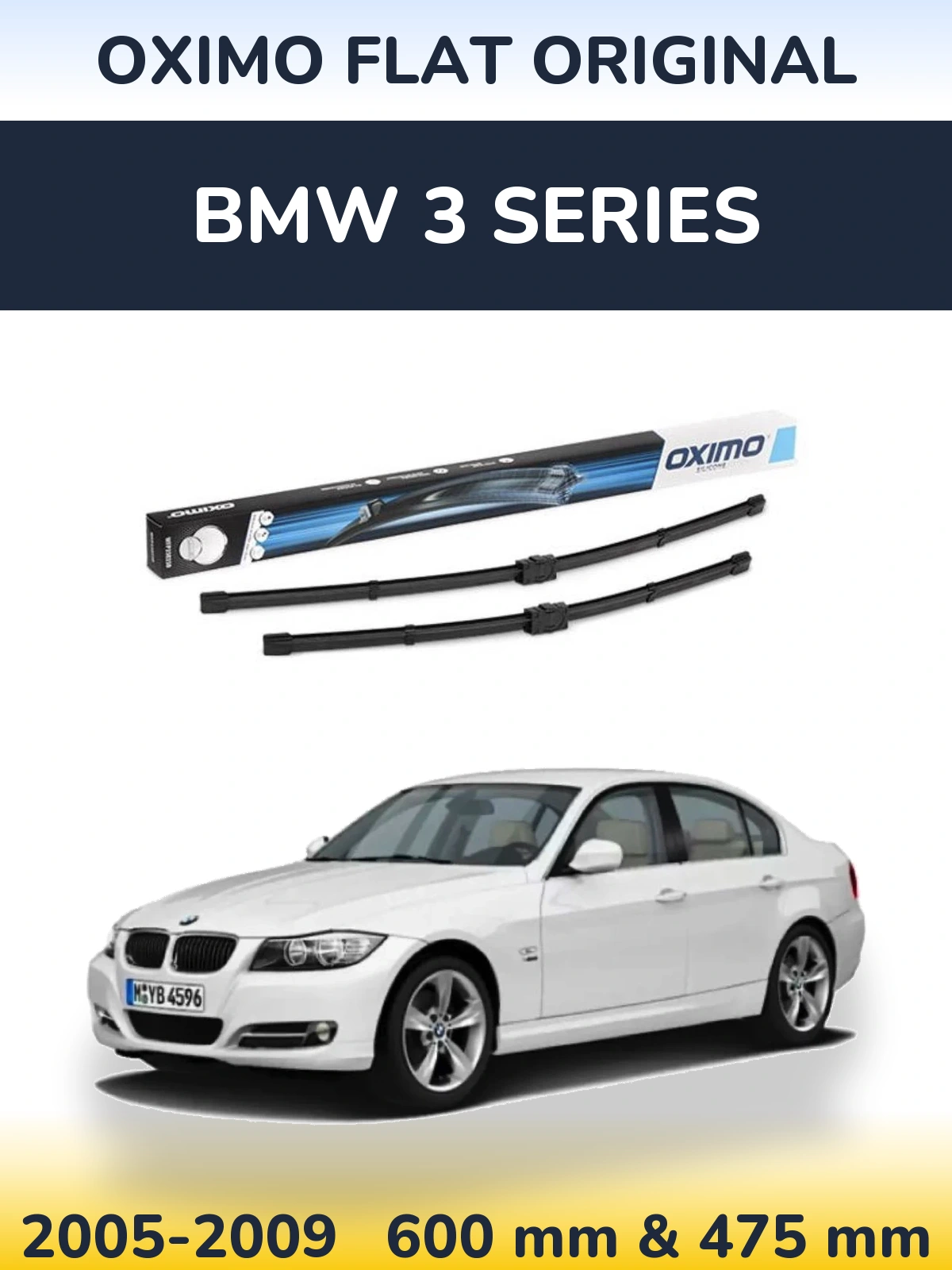 Sada předních stěračů Oximo Flat Original 600 a 475 mm pro BMW 3 Series 2005-2009