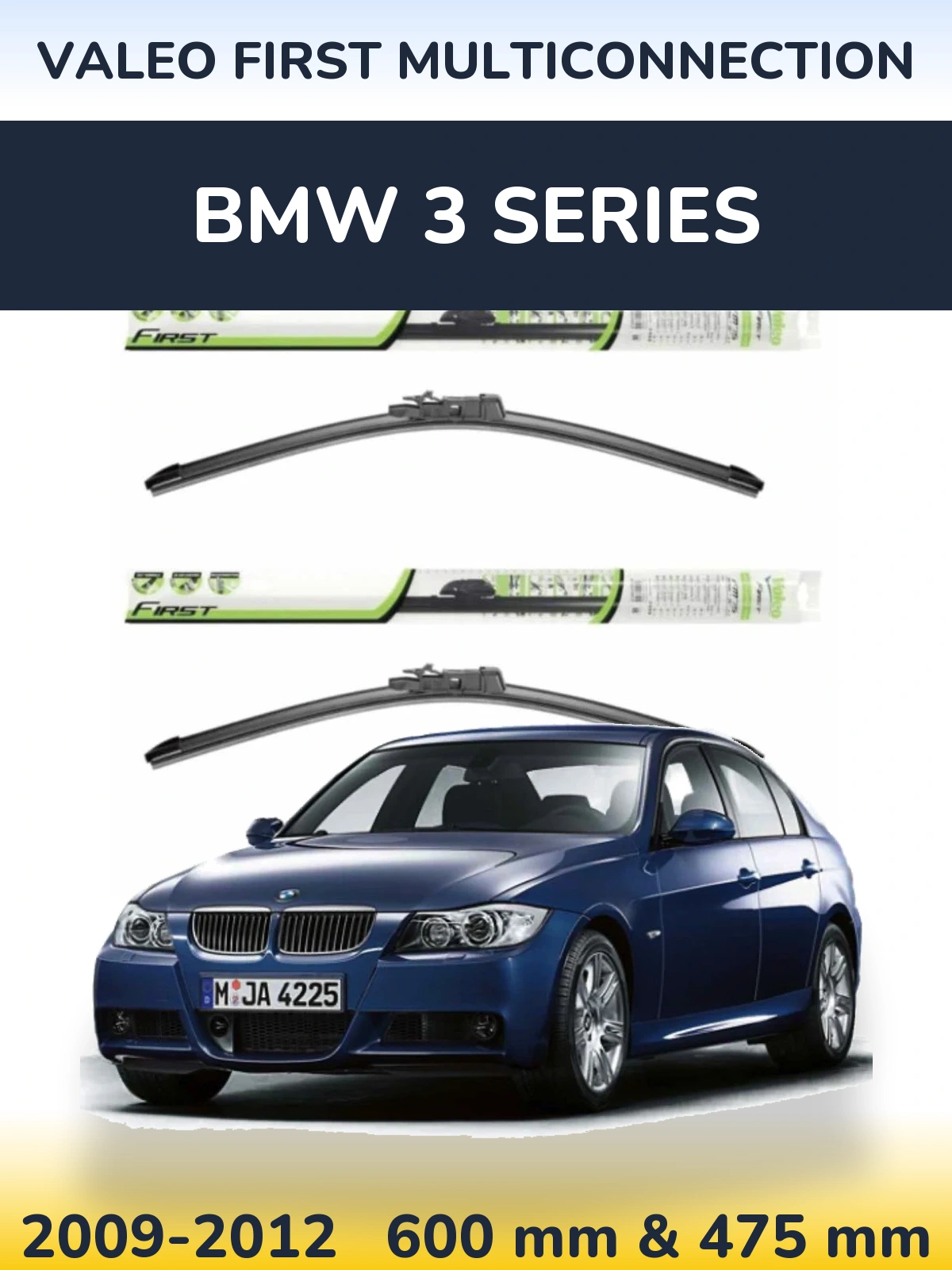 Sada předních stěračů Valeo First MultiConnection 600 a 475 mm pro BMW 3 Series 2009-2012