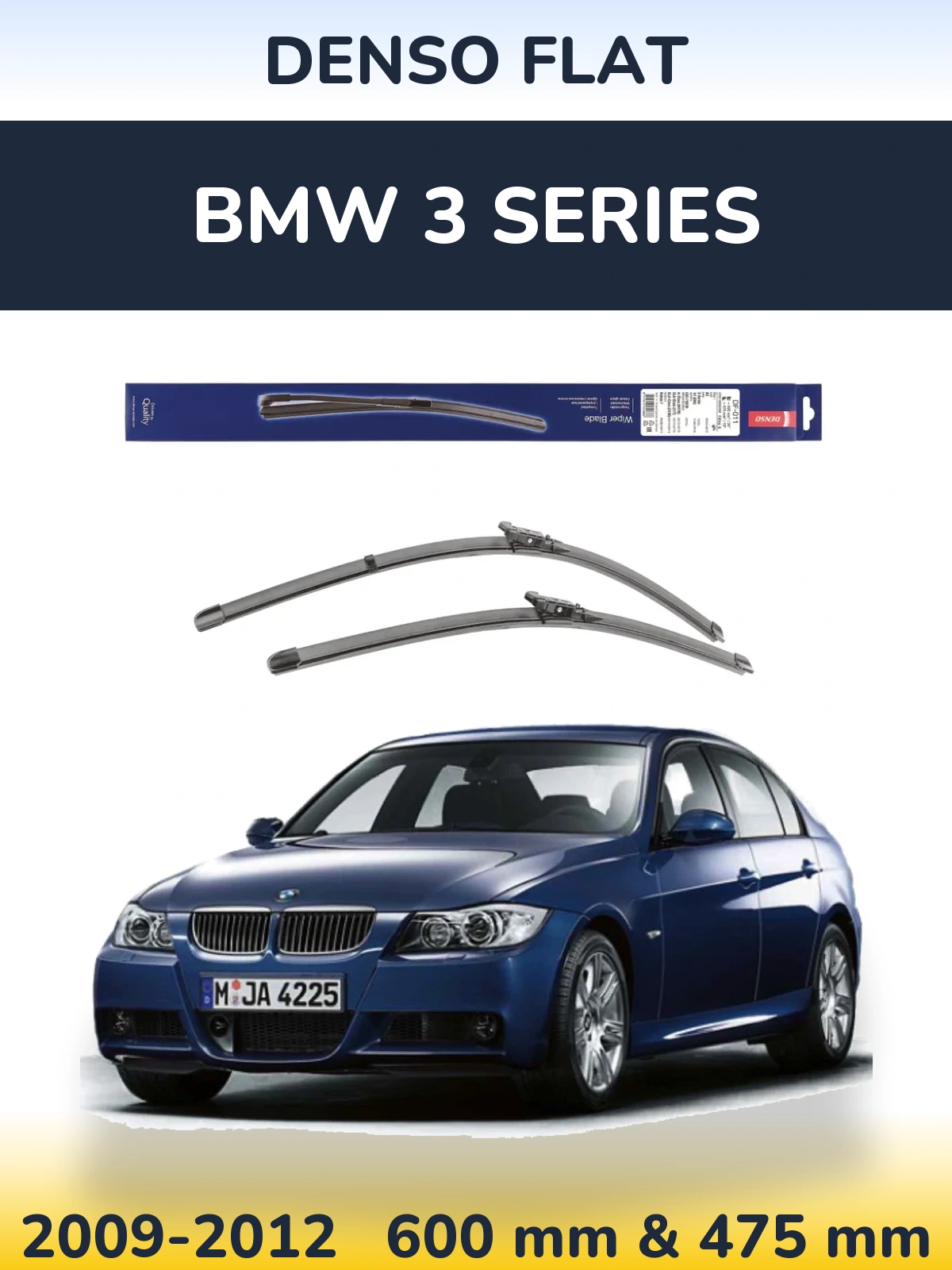 Sada předních stěračů Denso Flat 600 a 475 mm pro BMW 3 Series 2009-2012