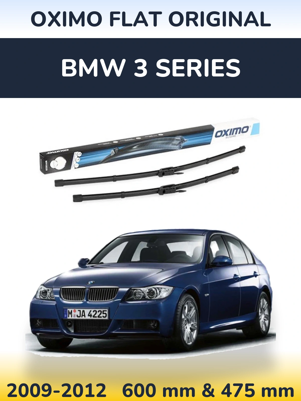 Sada předních stěračů Oximo Flat Original 600 a 475 mm pro BMW 3 Series 2009-2012